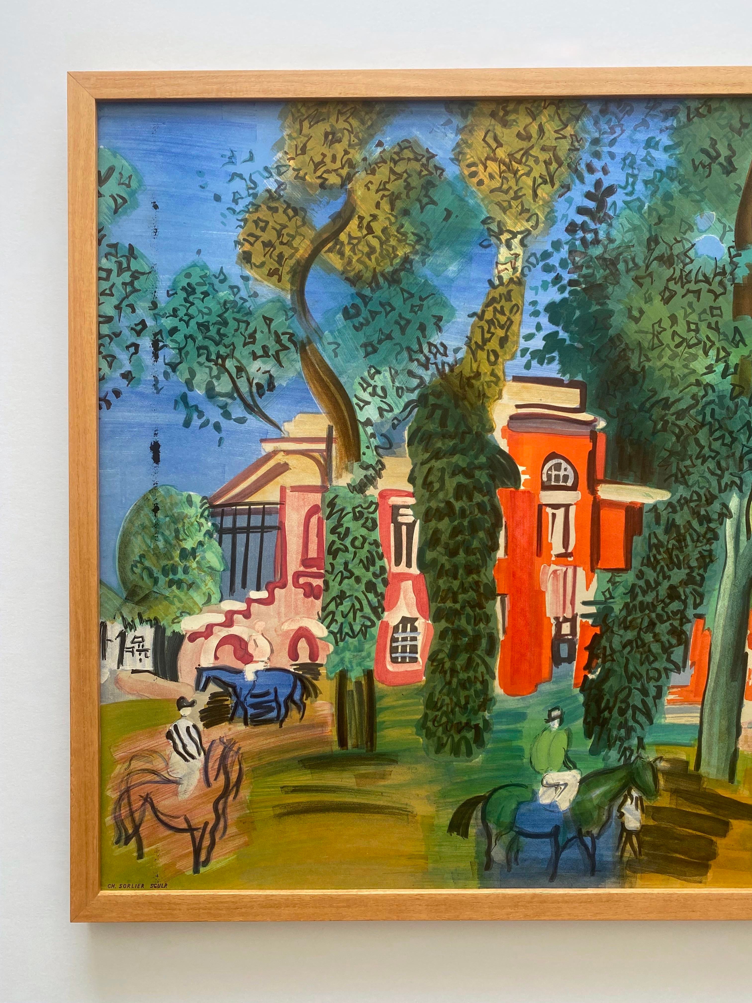 Raoul Dufy Vintage 1964 Mourlot Fine Art Lithograph Print Framed