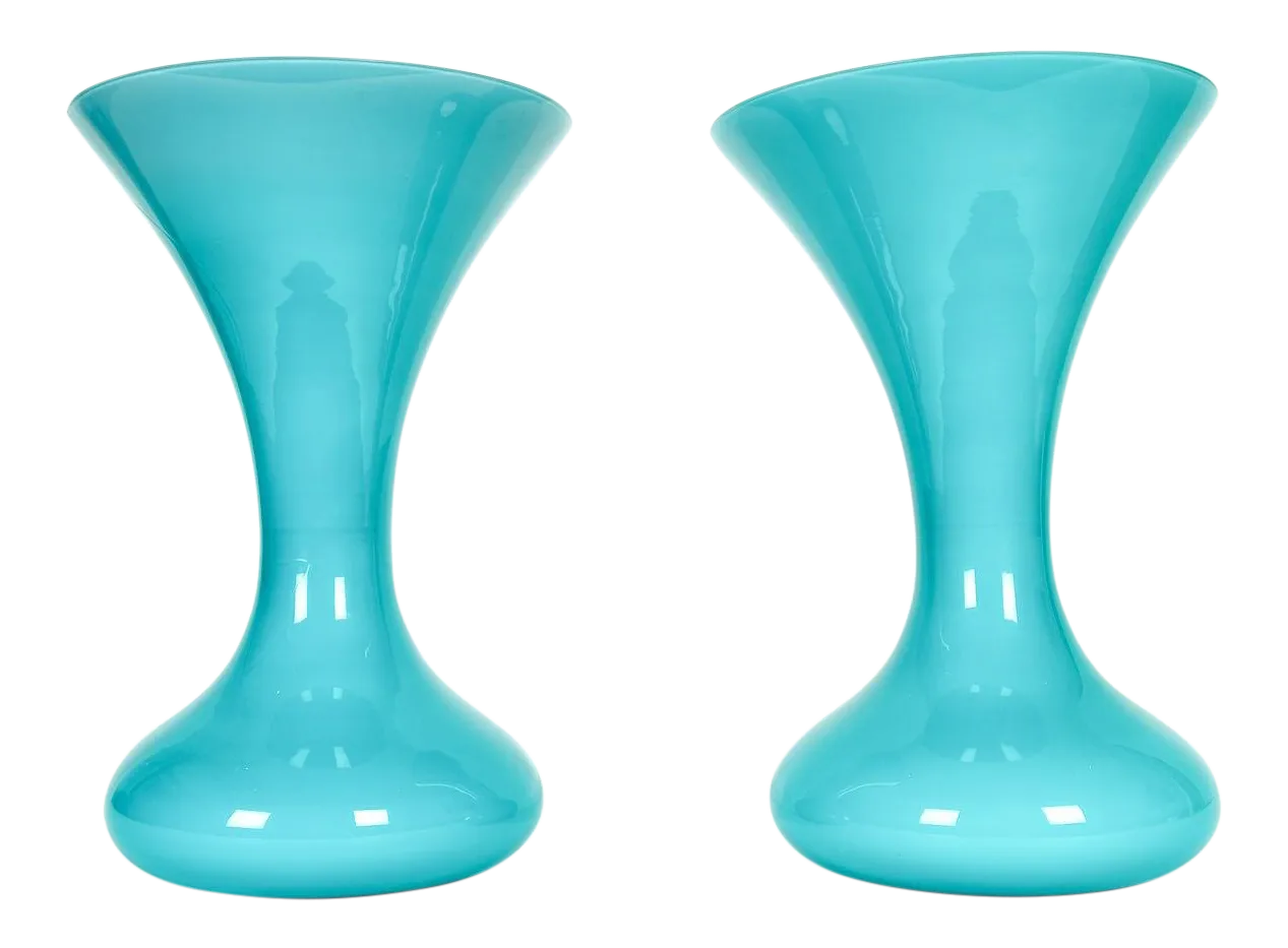Mid Century Modern Art Deco Murano Glass Vases a Pair Chairish