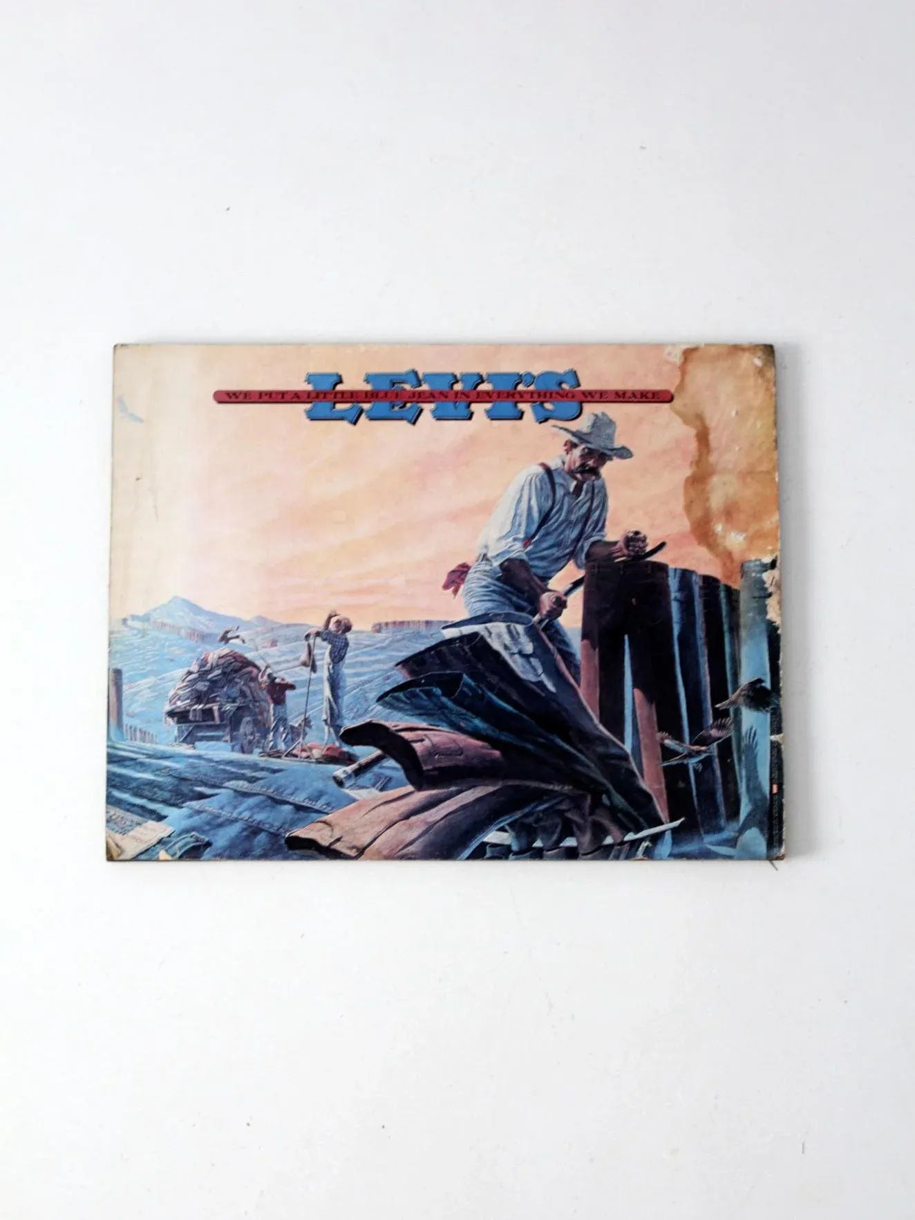 Vintage 70's Levi's Mounted Advetising Poster | Chairish