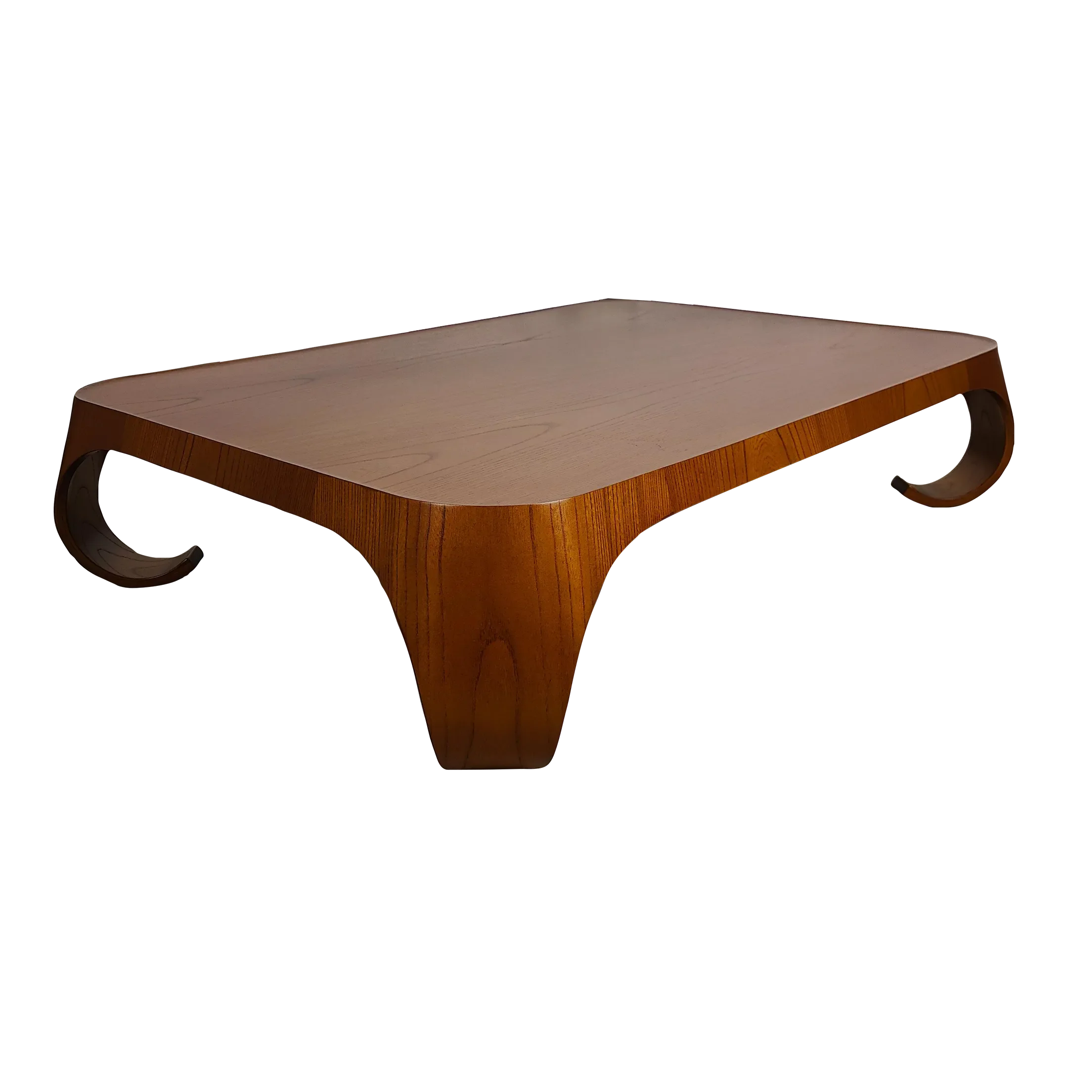 1950-60's 横浜元町竹中家具 欅無垢 Coffee Table Square Coffee Table In Bamboo, Rattan And Wicker, Italy