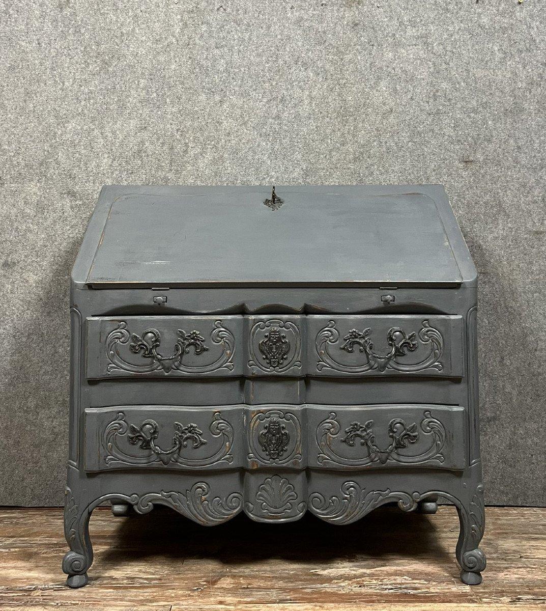 Slope Desk or Scriban Chest of Drawers in Lacquered Wood, 1920s