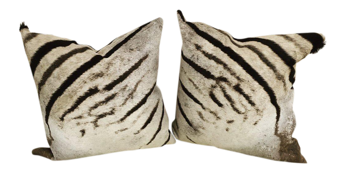 Zebra Hide Pillows - A Pair Chairish