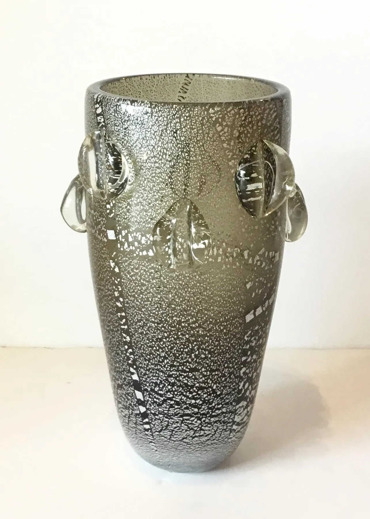 Studio A Modern Smokey Italian Art Glass Button Vase