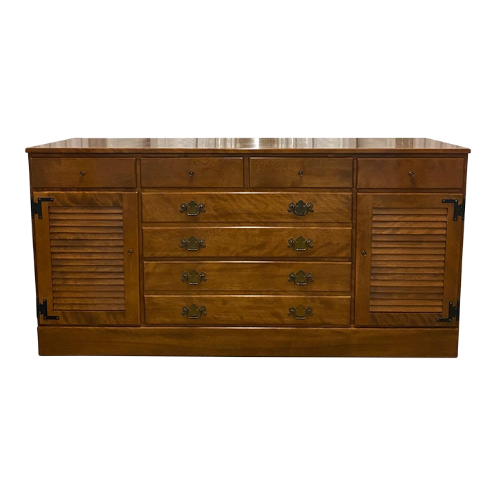 Vintage Ethan Allen Shutter Door Cabinet in Hard Rock Maple Chairish