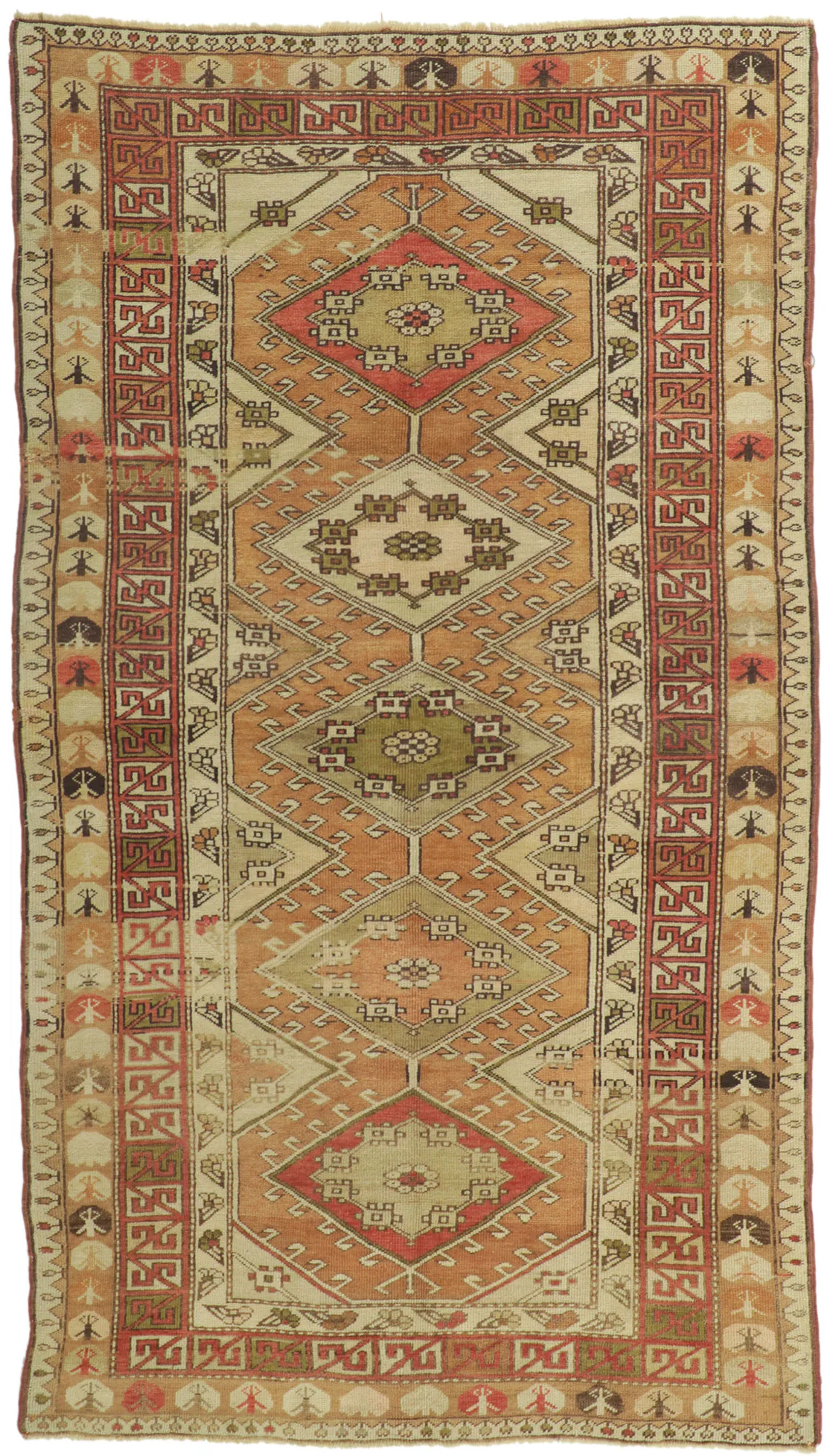 トルコヴィンテージラグ OldTurkishVintage Oushak Rug Vintage Oushak - 6'4