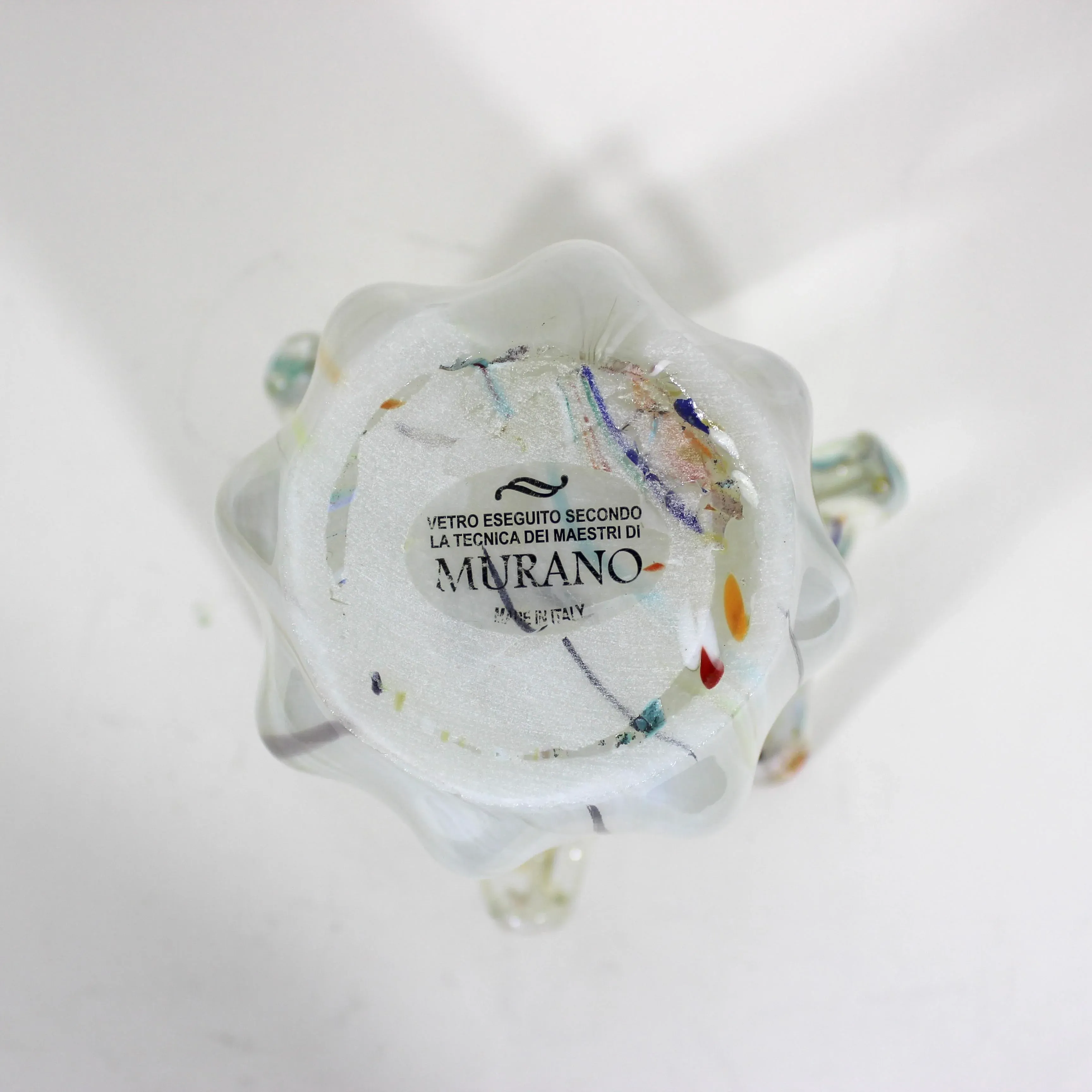 Mid 20th Century Colorful Murano Art Glass Vase Bowl in Handkerchief or Splash Shape Hand Blown main image 0