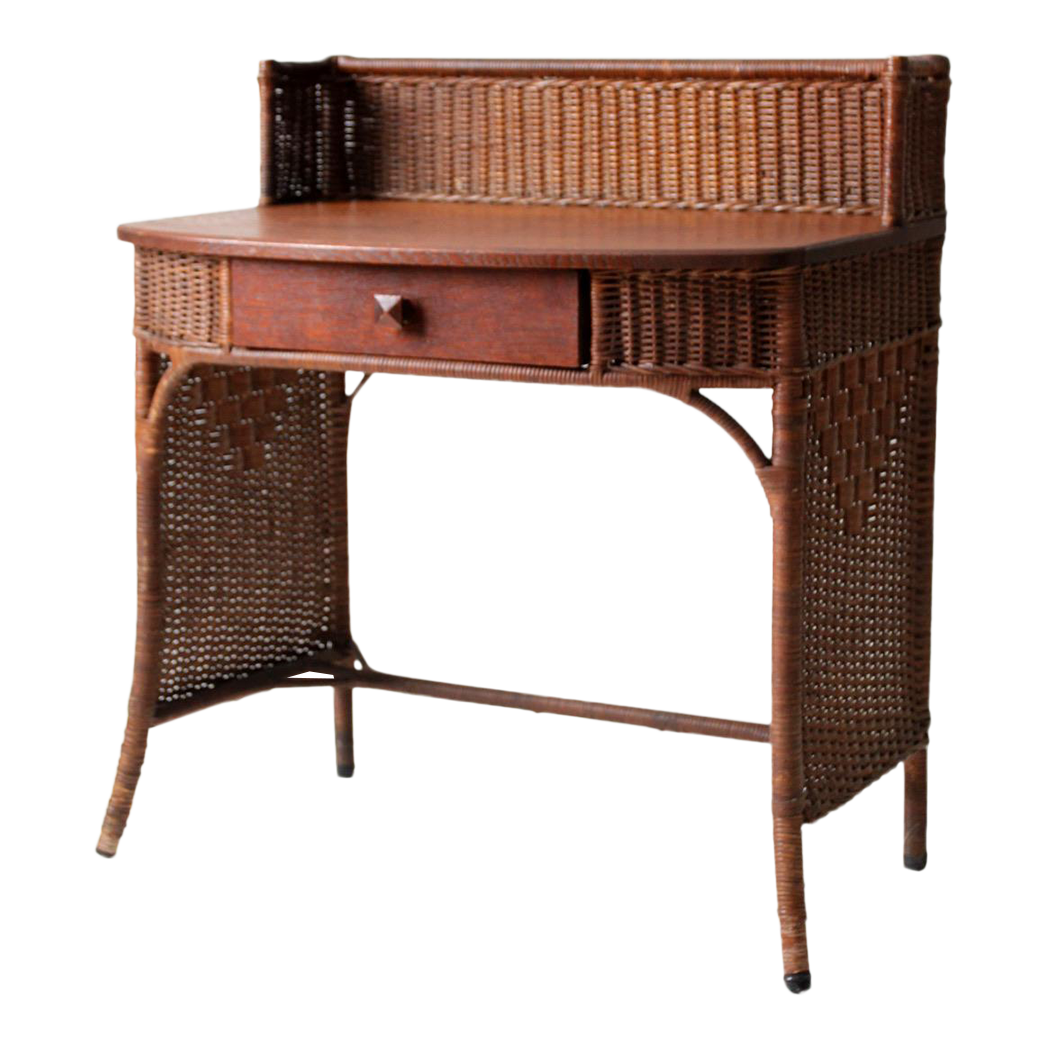 Vintage Heywood Wakefield Wicker Desk Chairish
