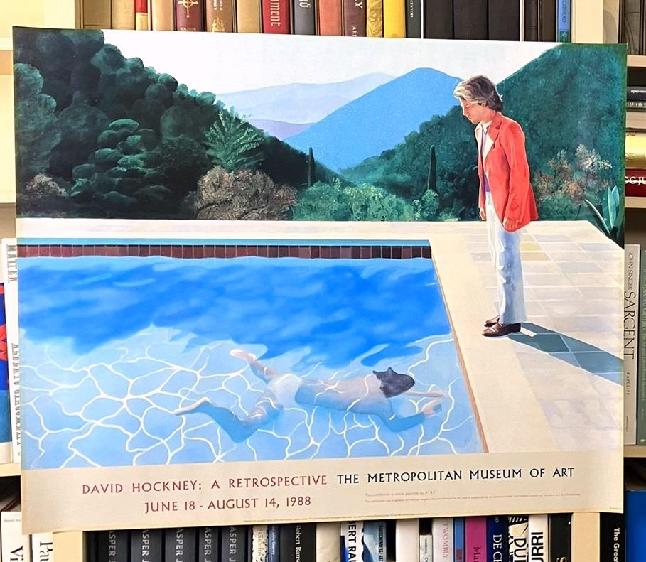 レア　David Hockney ポスター David Hockney Vintage 1988 Pop Art Lithograph Print Framed