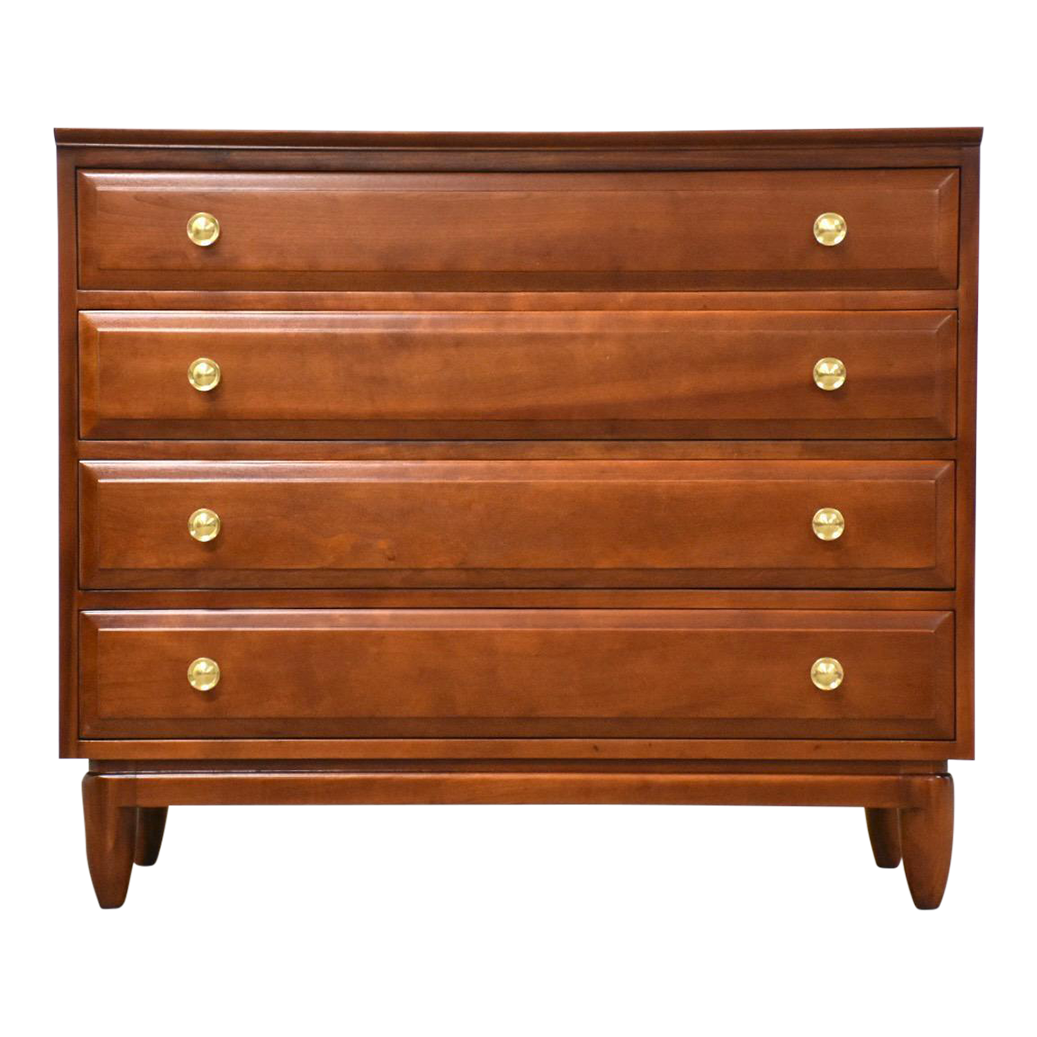 Willett Solid Cherry and Brass Dresser Chest Chairish