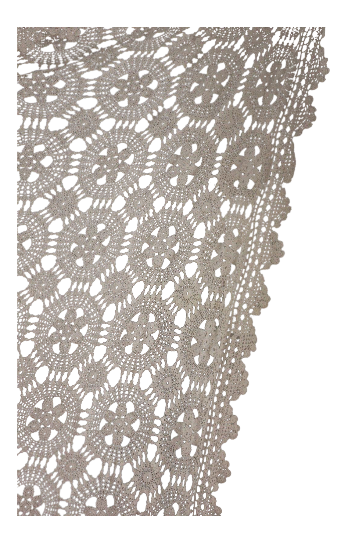 Vintage French Hand Made Crochet Lace Coverlet Curtain Drape