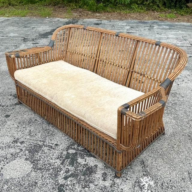 Vintage Coastal Stick Rattan Sofa