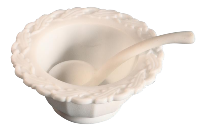 Cottage Milk Glass Bowl & Ladle A Pair Chairish