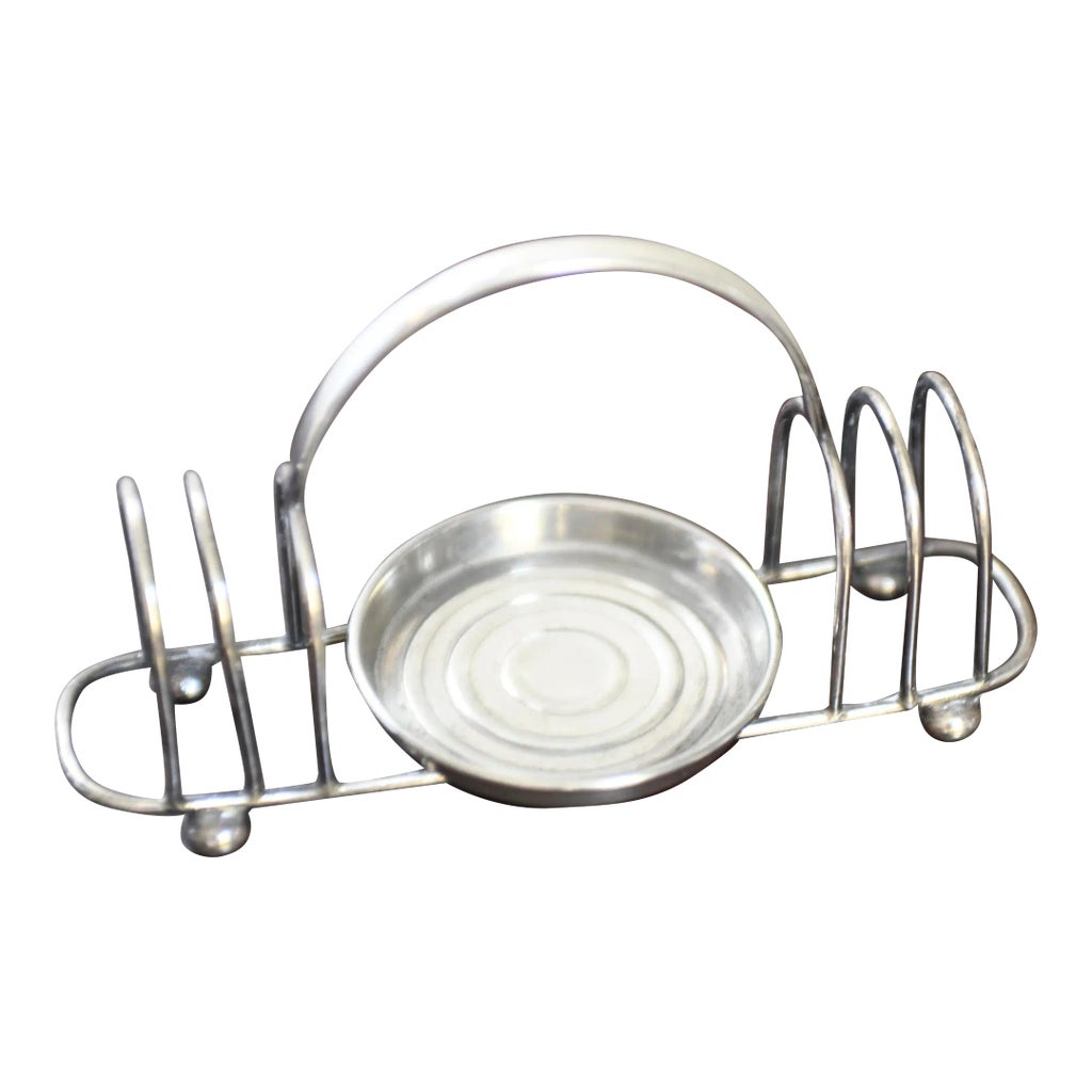 Early 20th Century Edwardian English Silverplate 6-Toast Bun Footed ...
