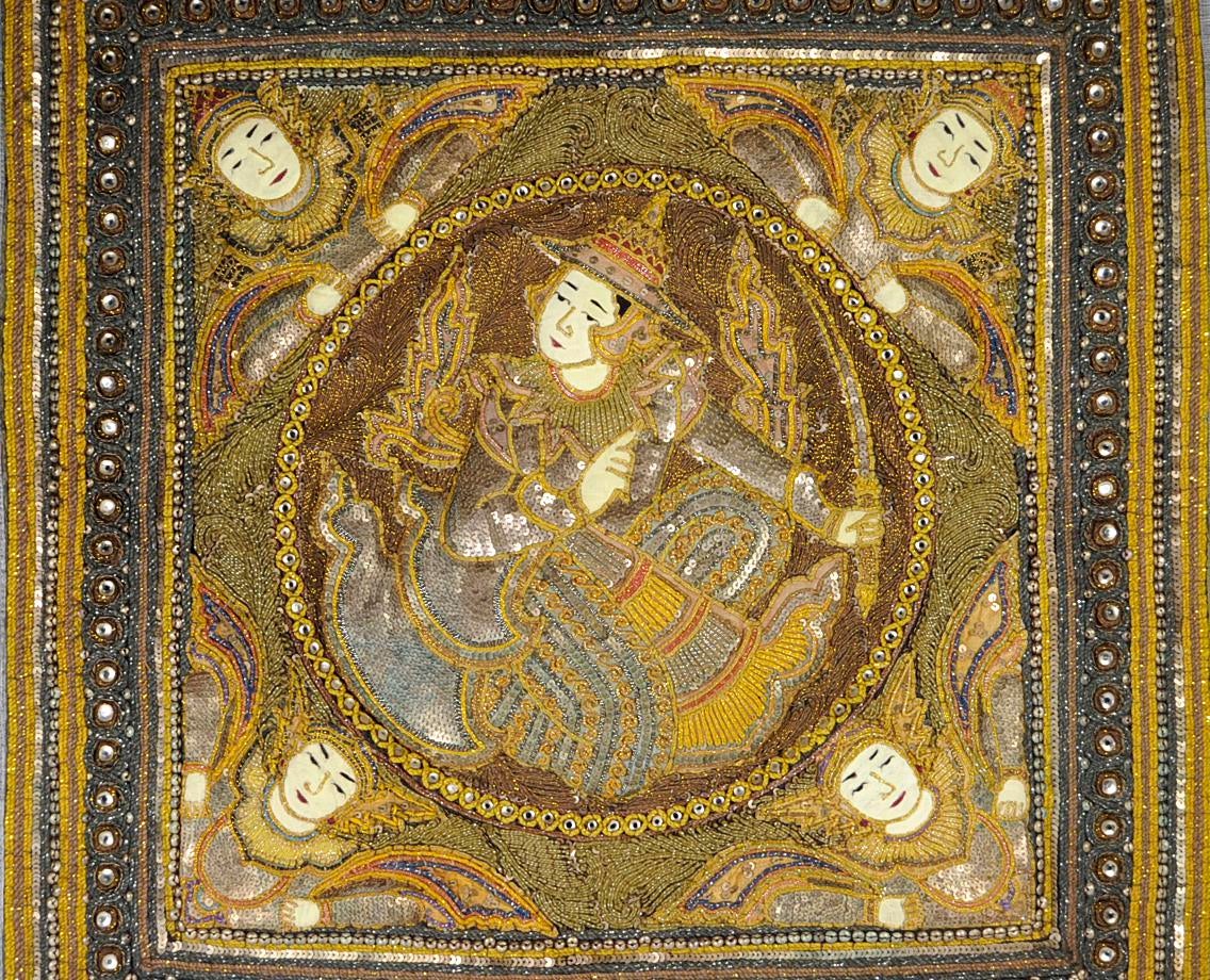 Vintage Burmese Kalaga Tapestry