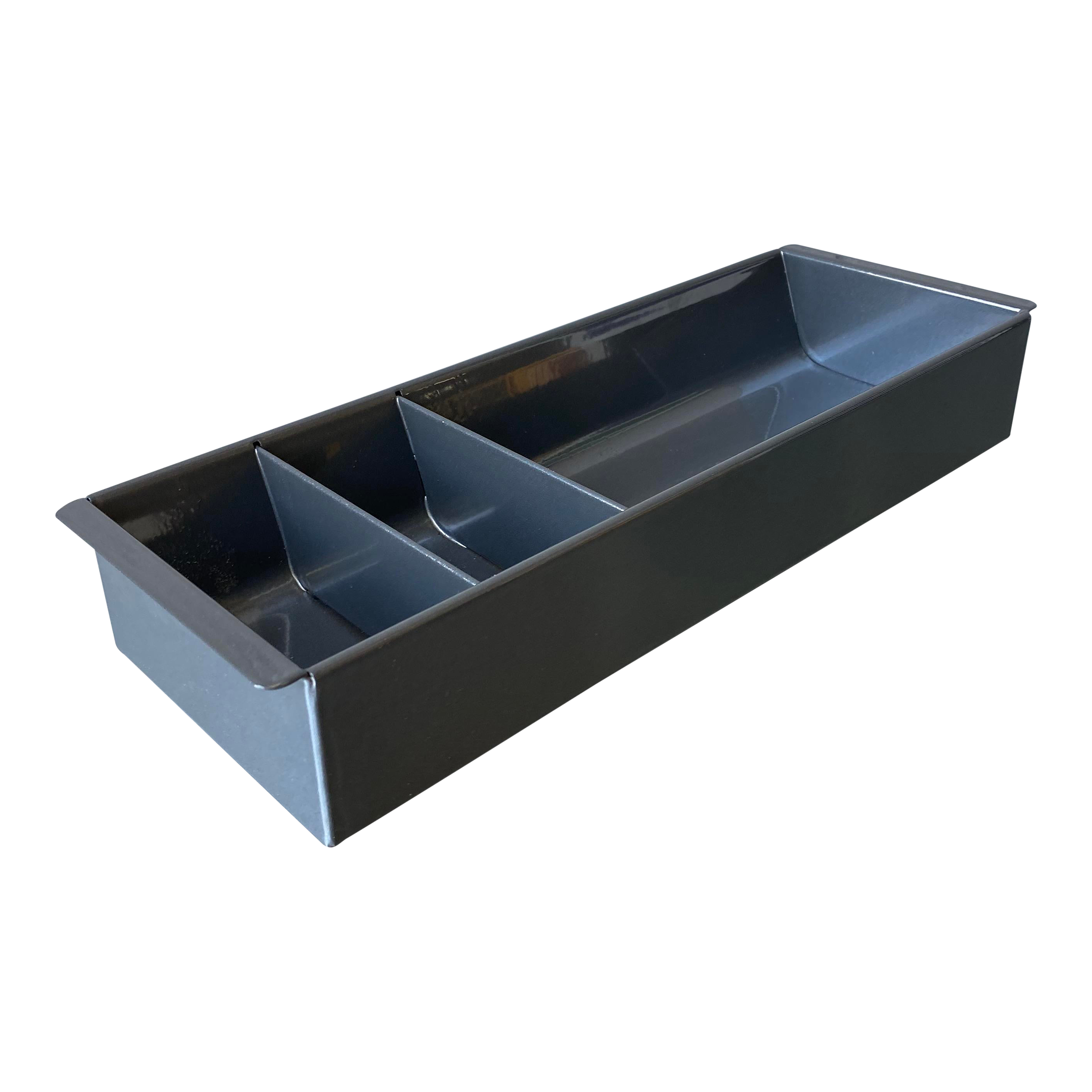 Tanker Desk Drawer Insert Repurposed as Desktop Organizer, Refinished in Natural Steel Chairish