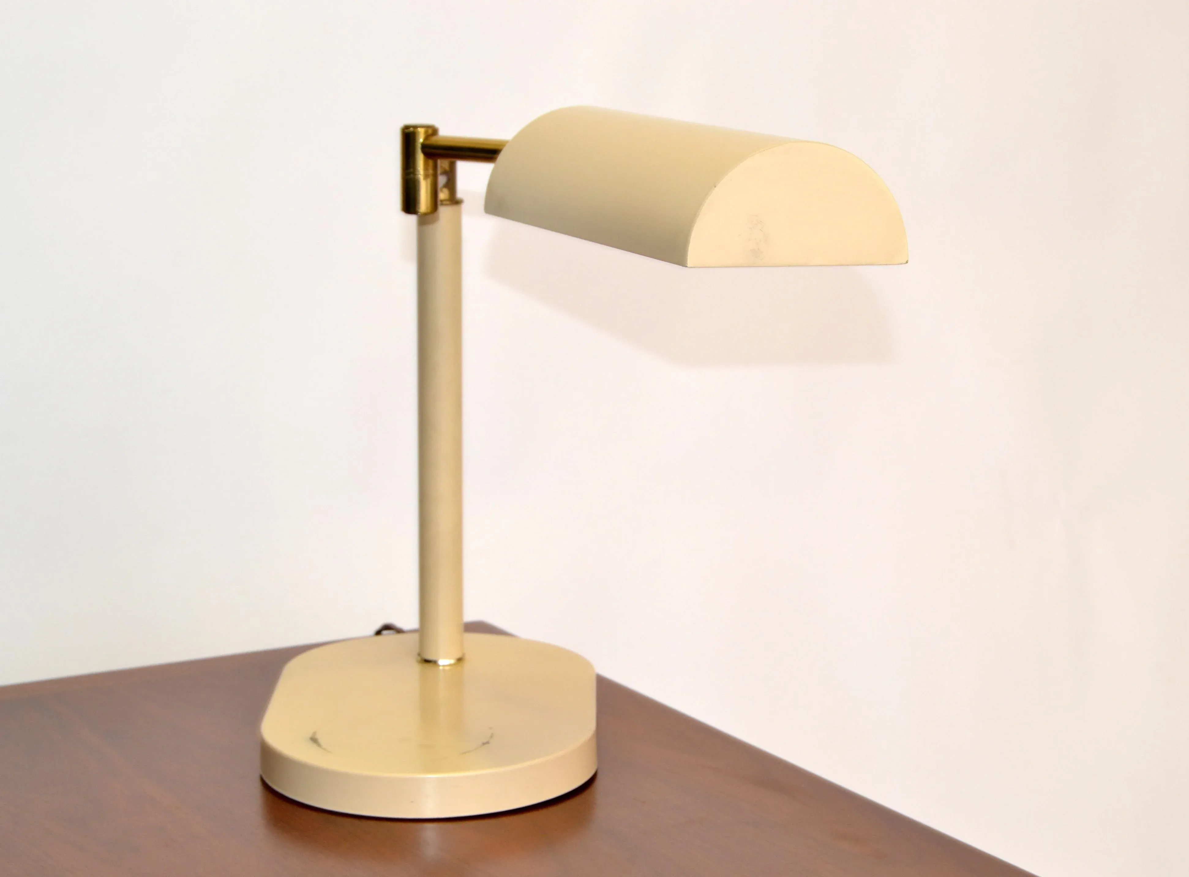 その他 National desk light stand 70s VINTAGE 1970s Heyco Brass & Beige Metal Clover Desk Lamp Mid-Century