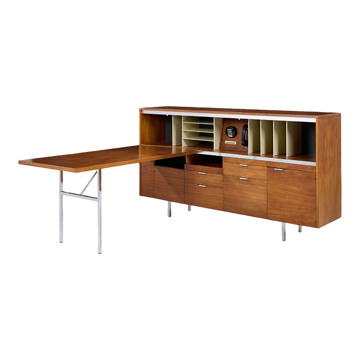 George Nelson for Herman Miller Mid Century Walnut Desk With