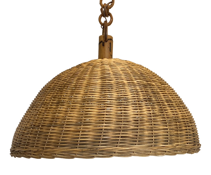 Uncle Scrooge # 28 (Dell Publishing Co., 1959)Bamboo & Wicker Chandeliers, 1970s, Set of 7