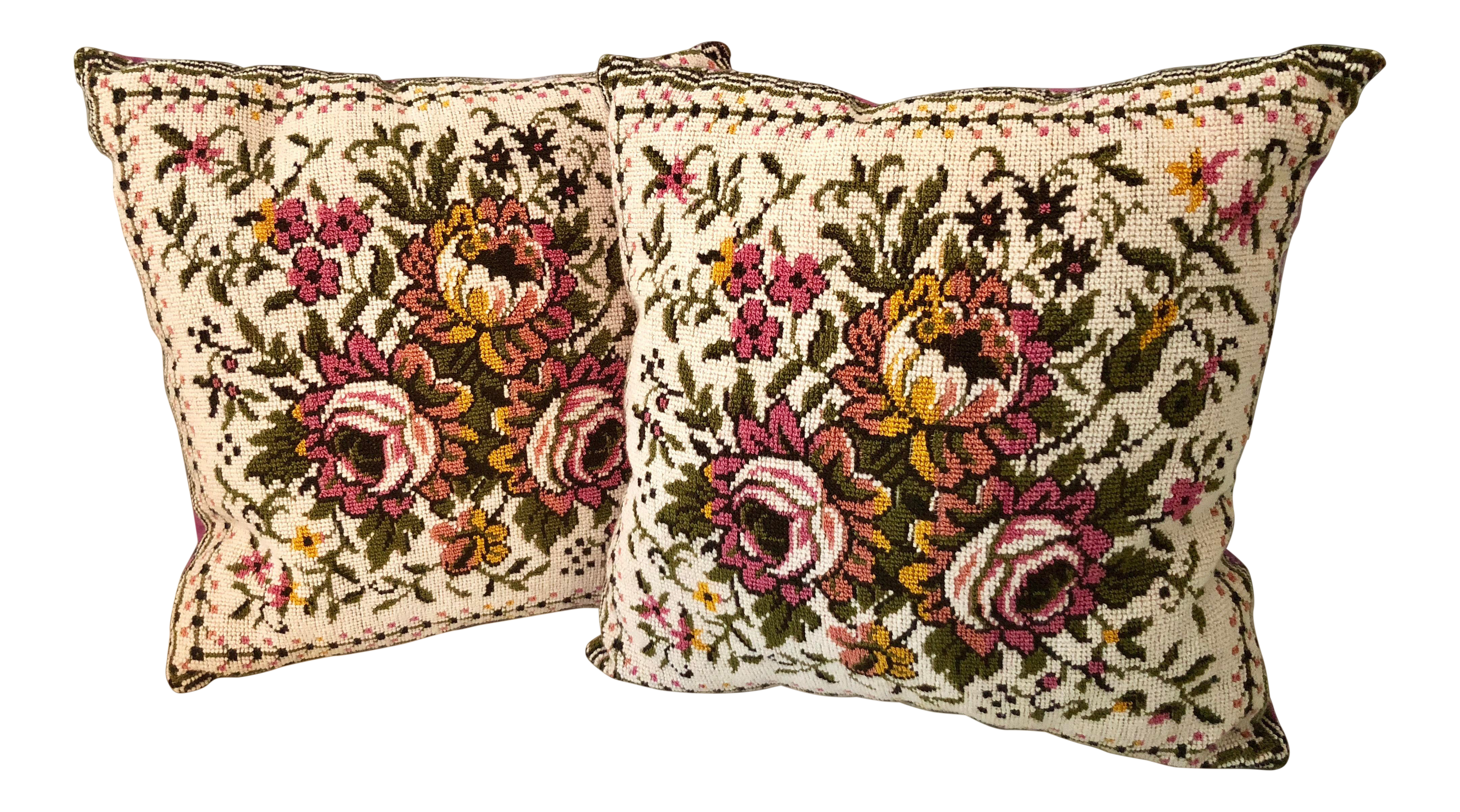 Vintage Floral Tapestry Pillows A Pair Chairish
