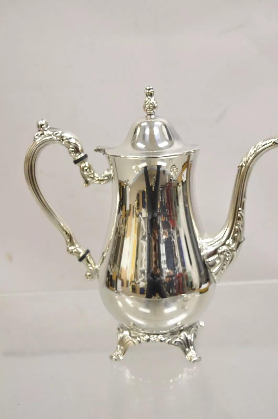 ONEIDA USA アンティーク Vintage Oneida Usa Silver Plated Victorian Style Tea Set With Tray