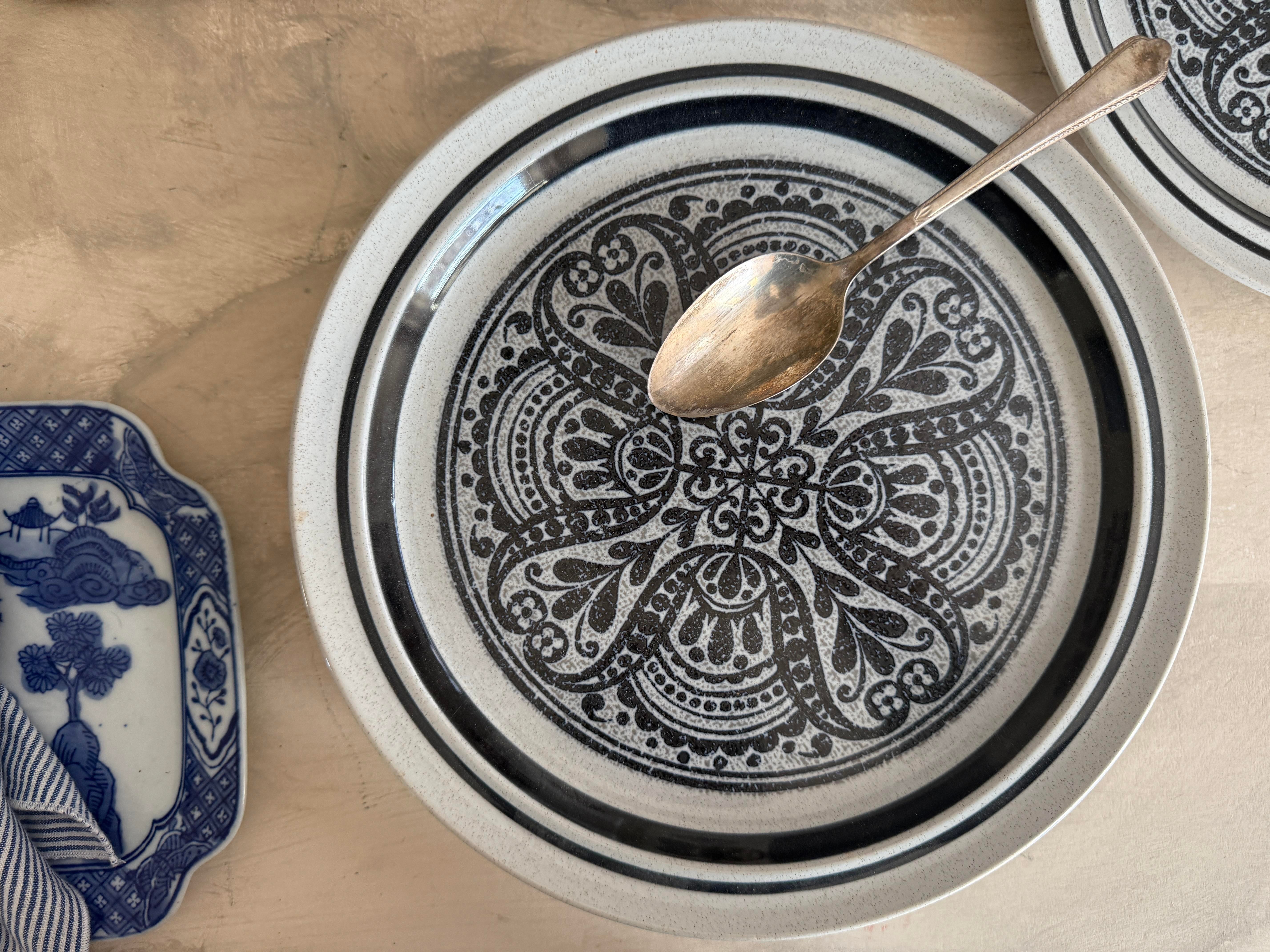 Set of 5 Noritake Primastone Dinner Plates – Malaga Pattern