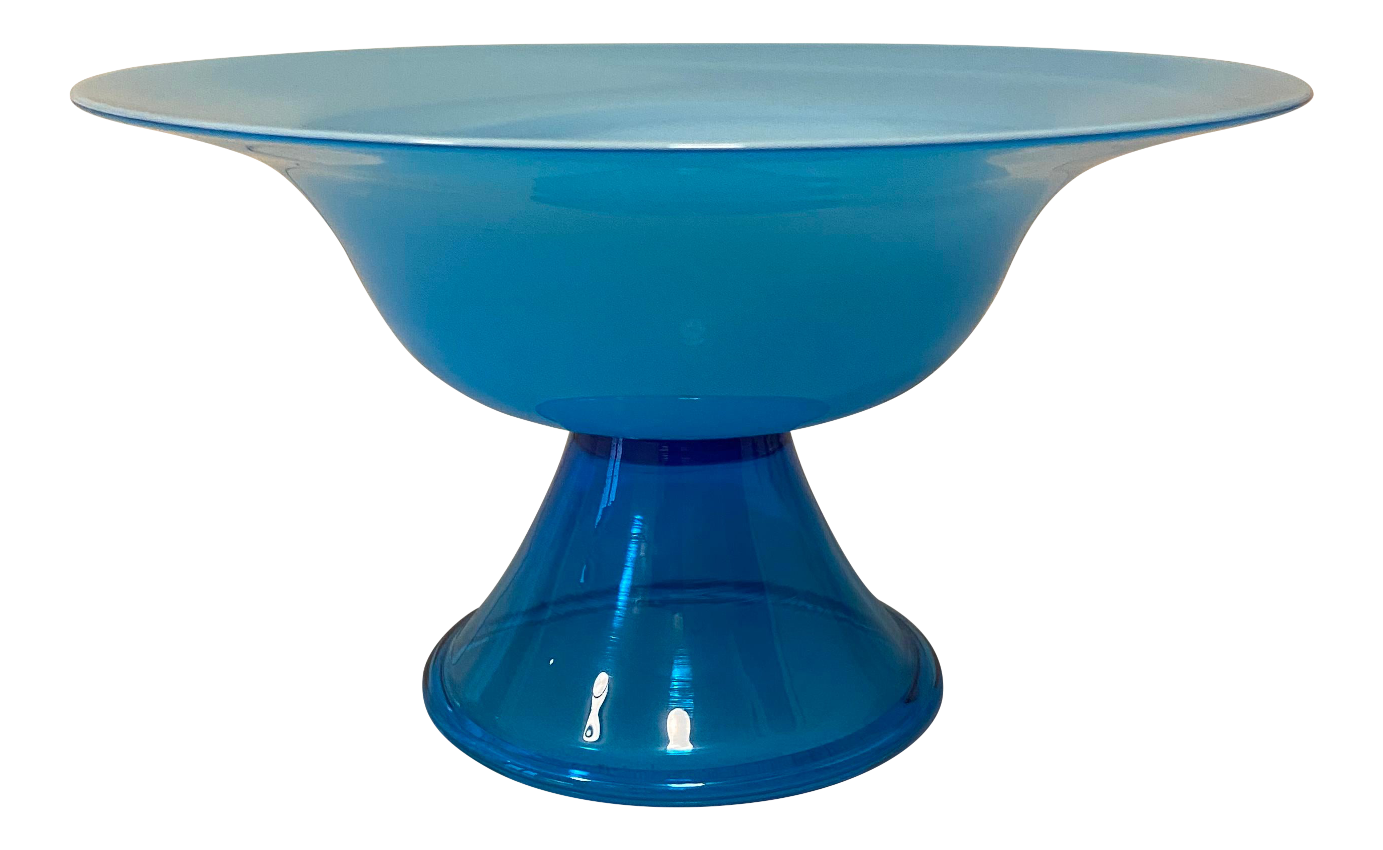 MidCentury Modern Cased Glass Fluted Bowl Chairish