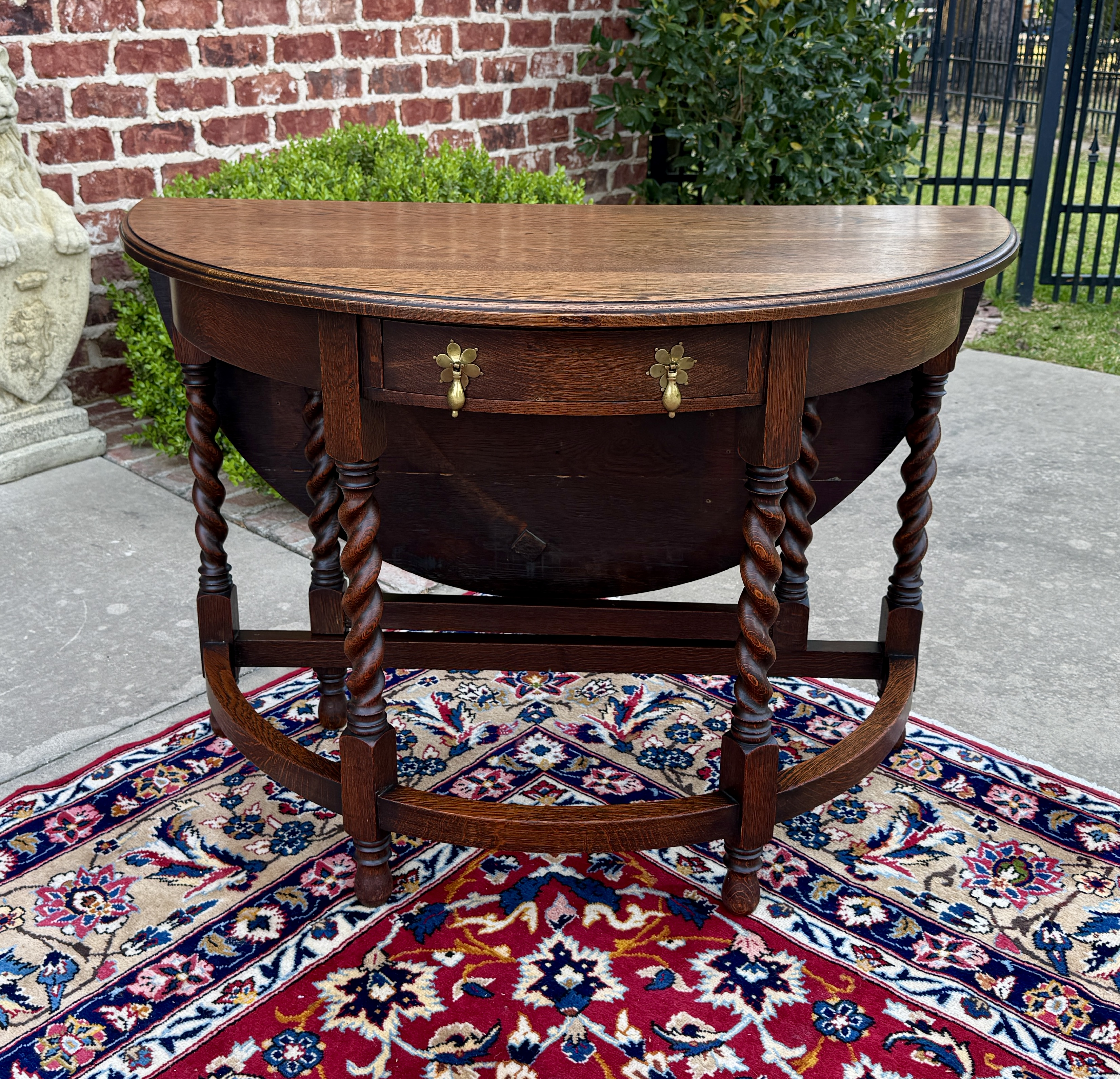 Antique Drop Edwardian Drop Leaf Table Edwardian Barley Twist Drop