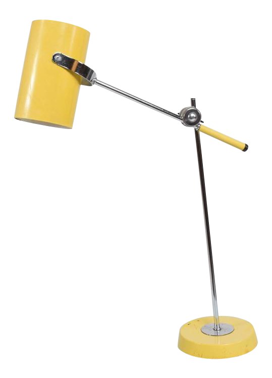 MidCentury Modern Yellow Table Lamp Chairish