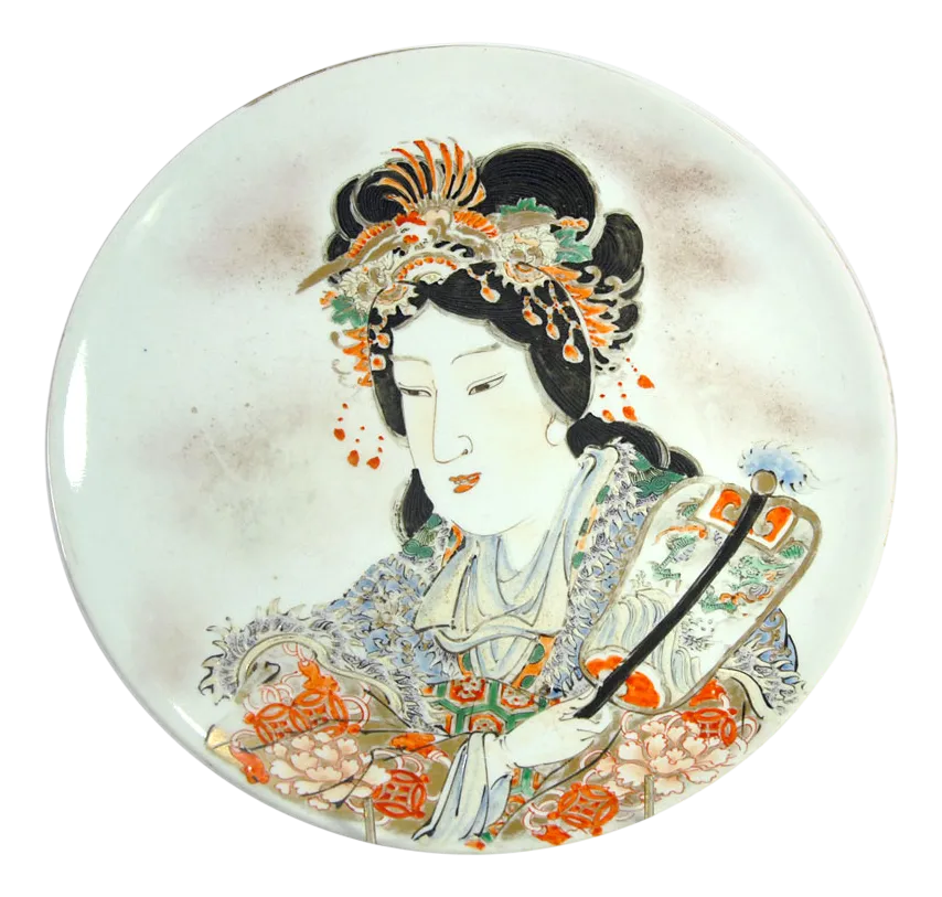 Hand Painted Japanese Porcelain Meiji Plate, 1890s