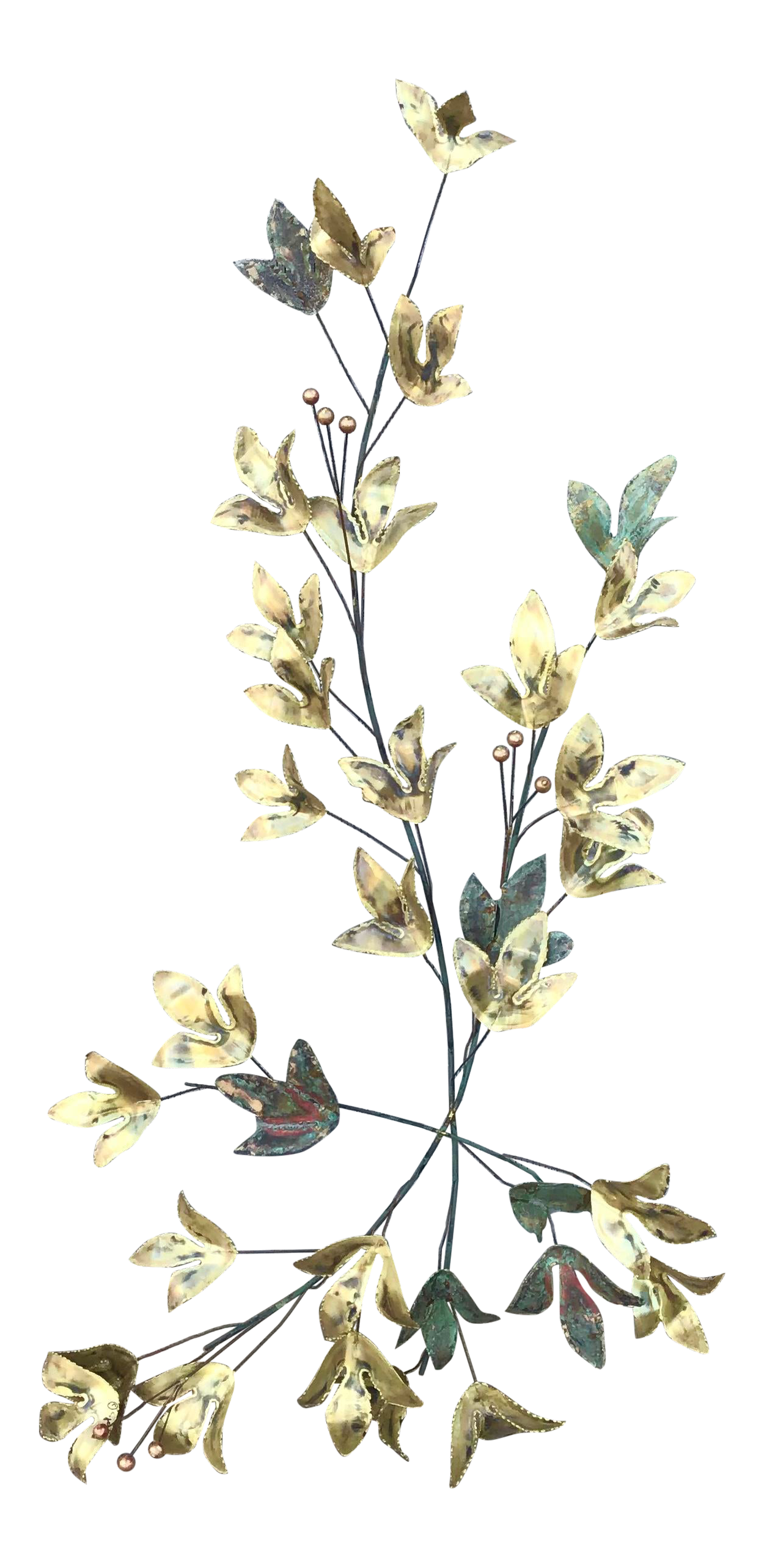 1960s C Jere Flowers And Leaves Metal Sculpture Wall Art Signed Chairish