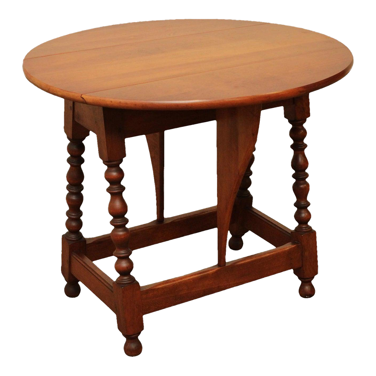 1980s Conant Ball Maple William & Mary Style Drop Leaf Side Table