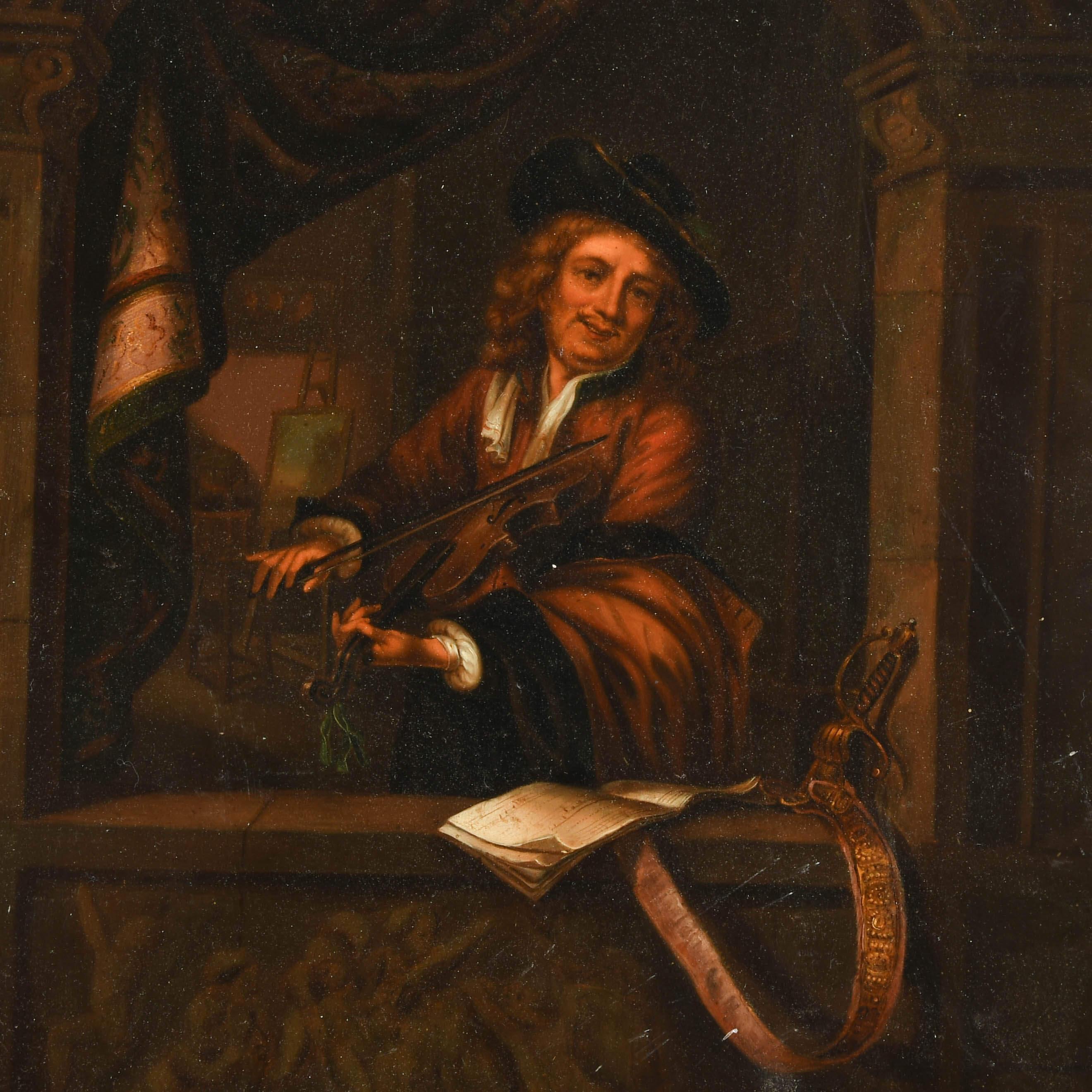Antique Oil on Metal Gerrit Dou-Style \, image size:2640x2640