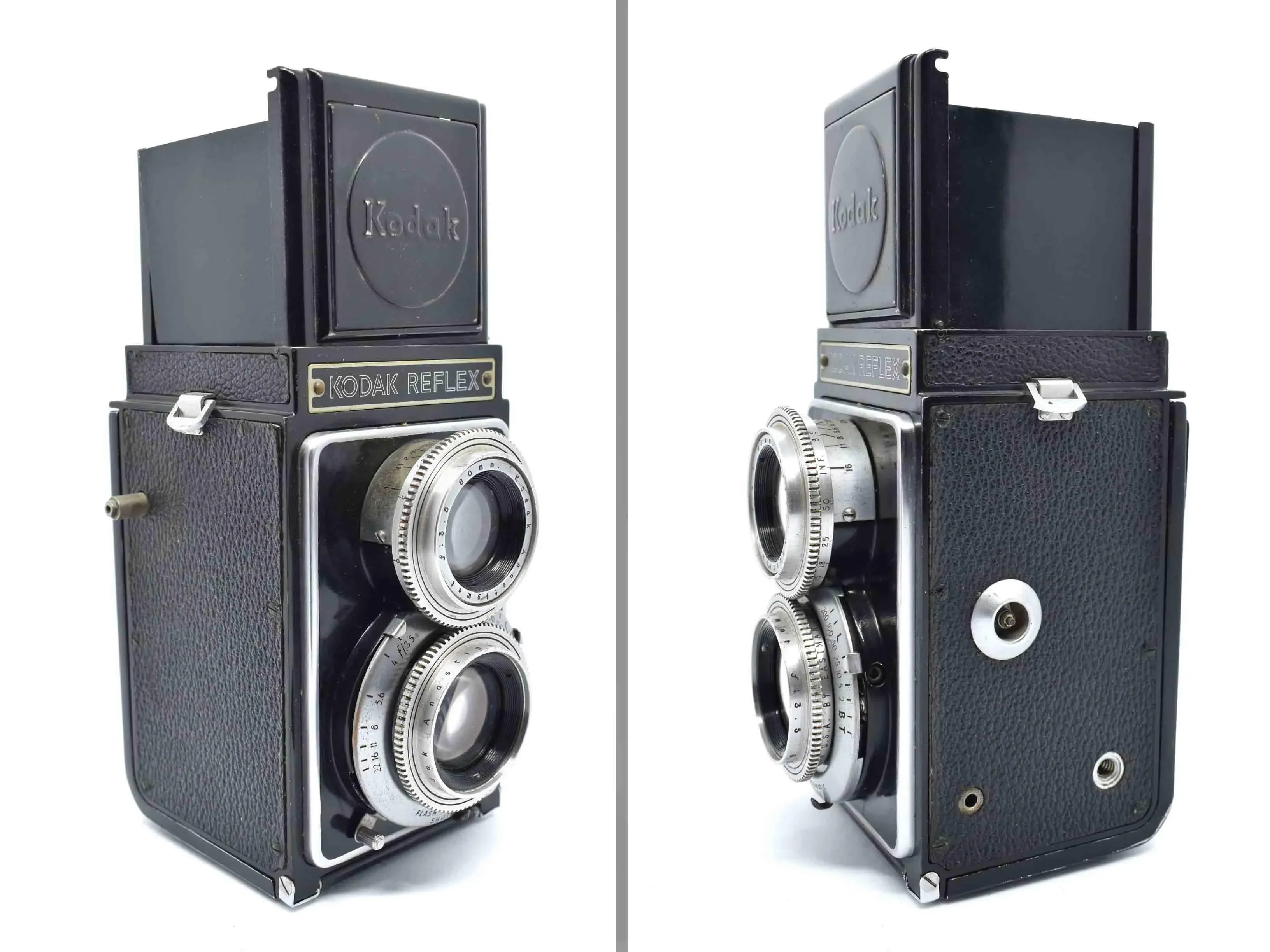 1940s Kodak Twin Lens Reflex Tlr Camera With Original Leather Case