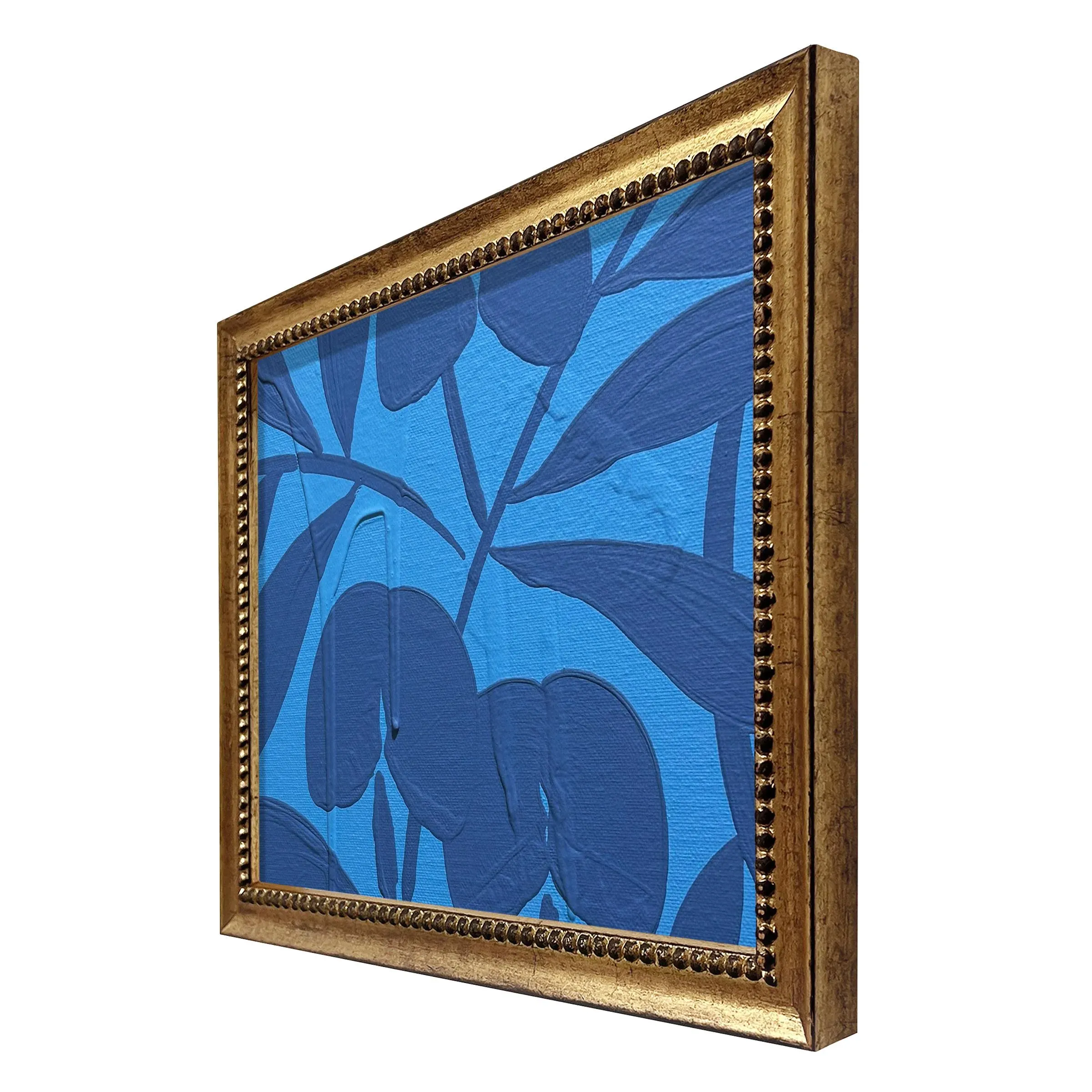 Ron Giusti Mini Orchid Azure Cerulean Acrylic Painting | Chairish