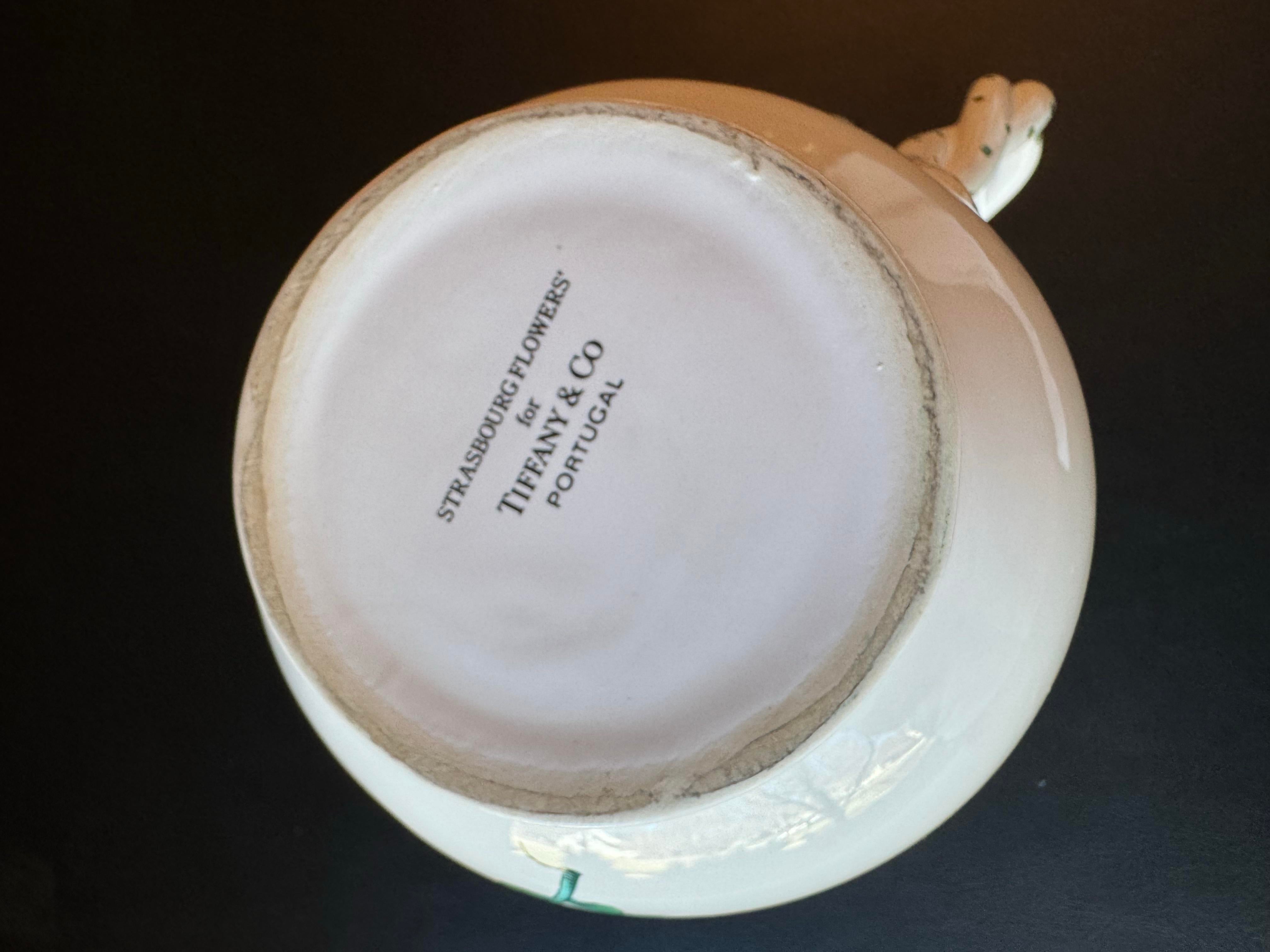 Vintage Tiffany and Co. Strasbourg Flowers Porcelain Pitcher