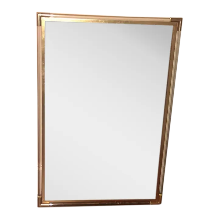 Modern Acrylic and Gold Wall/Vanity Mirror Chairish