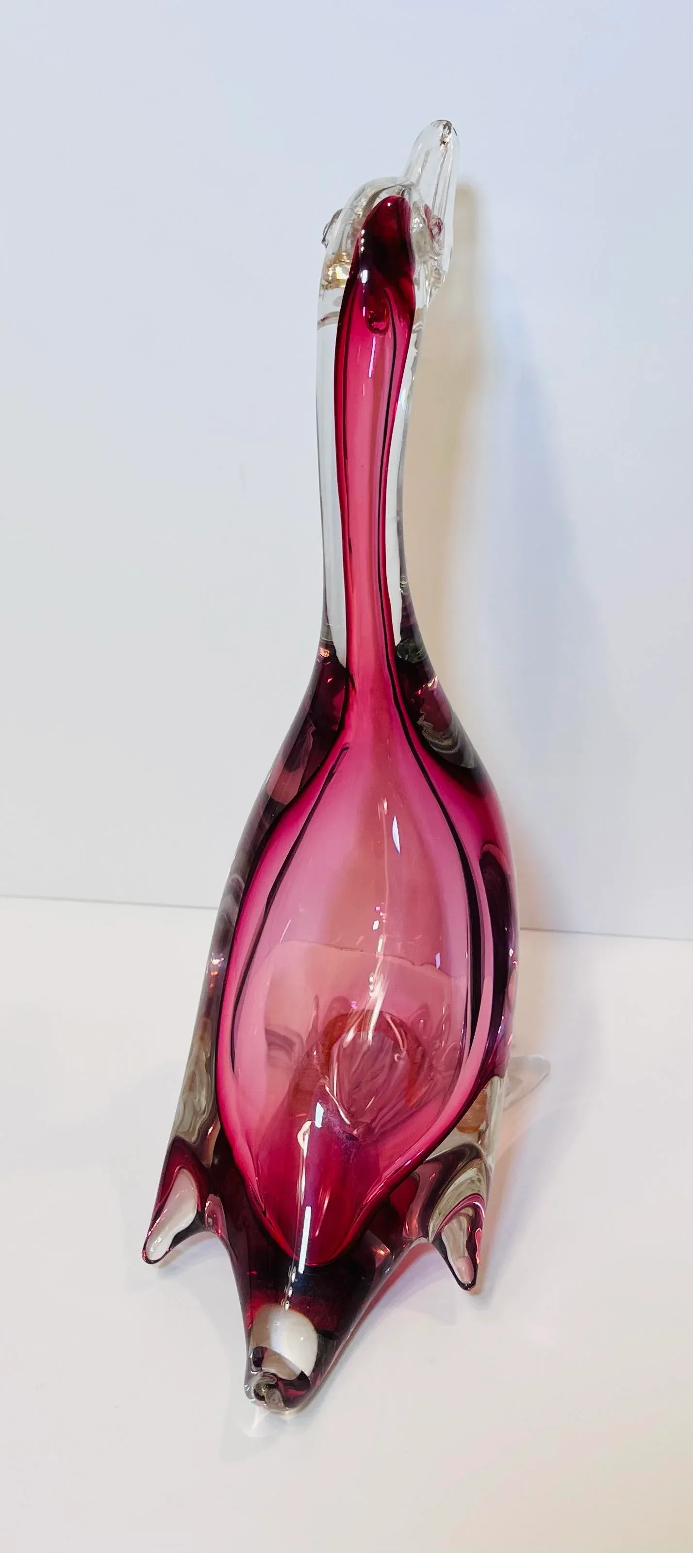 1960s Vintage Murano Attributed Barbini Glass Duck/Bird