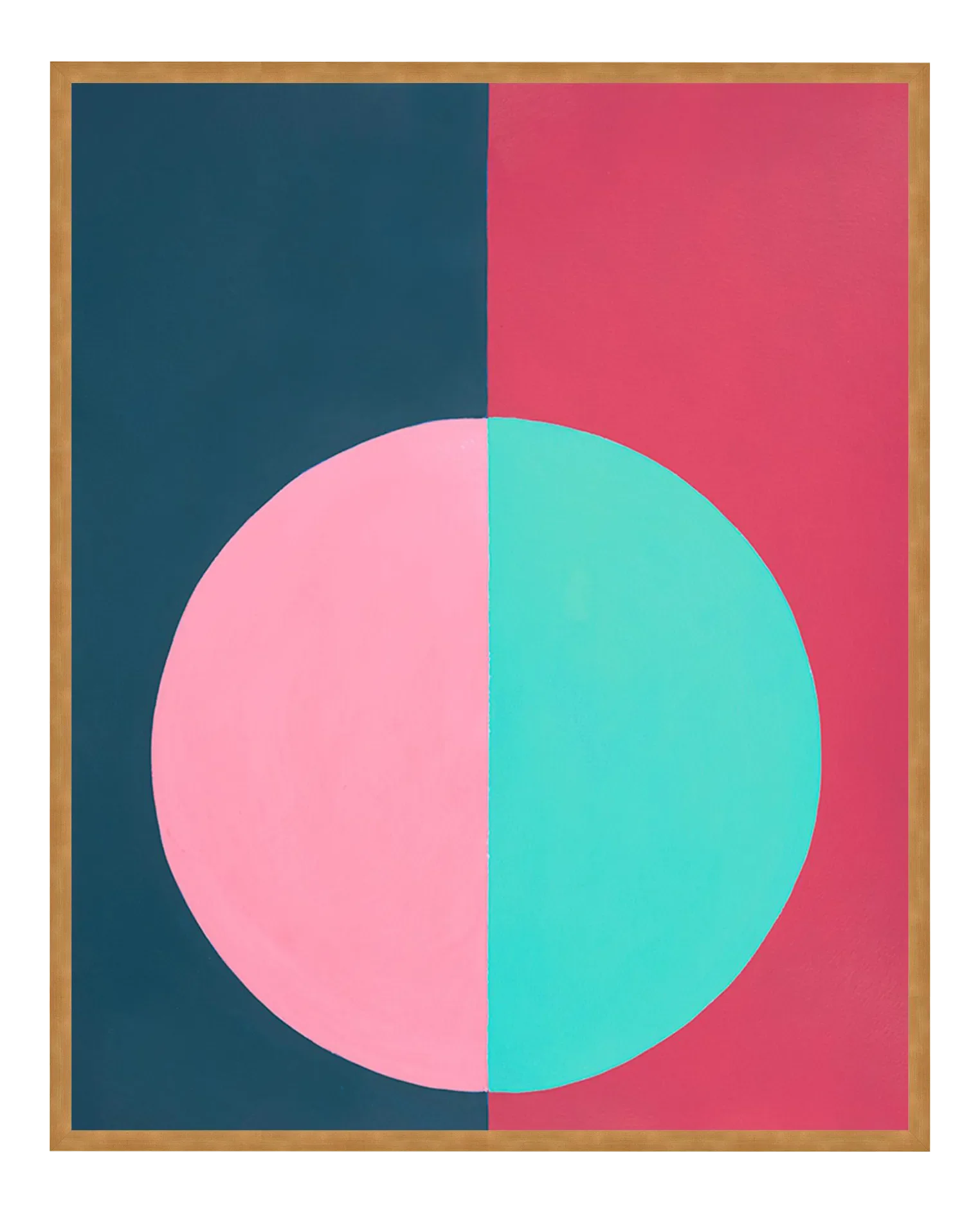 Pink & Blue Forever Large Gold Framed Print by Stephanie Henderson