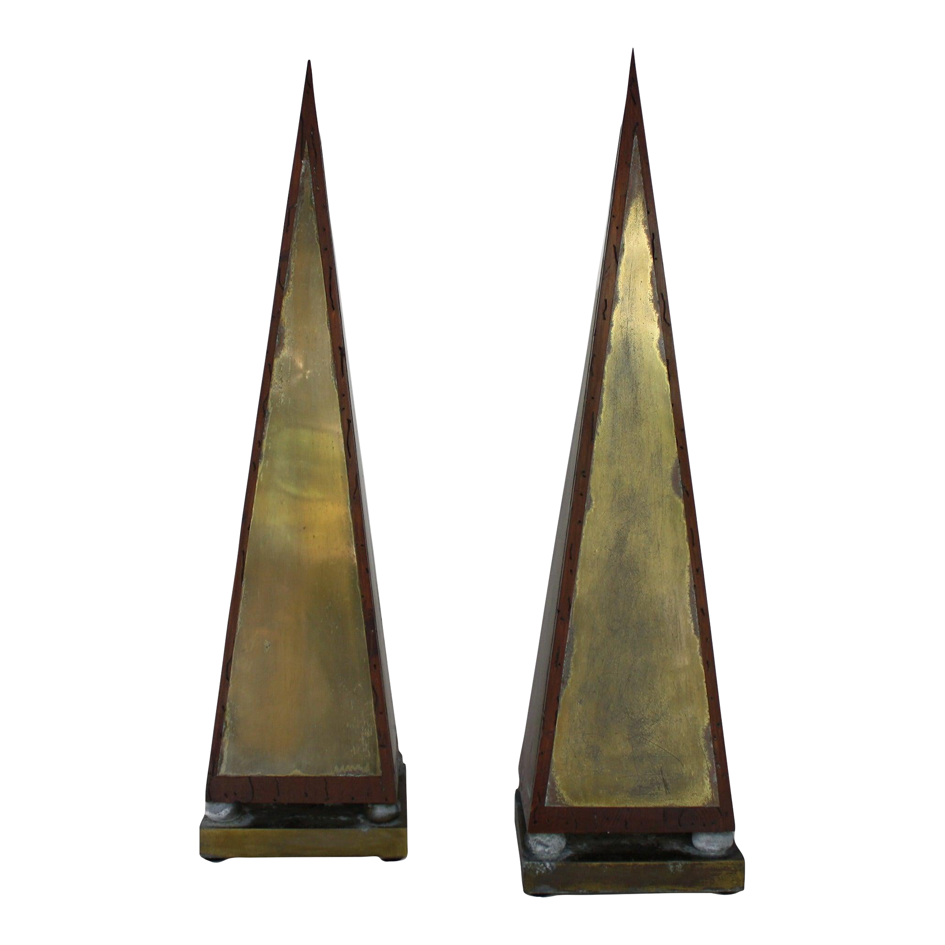 Vintage Wood & Metal Obelisks A Pair Chairish