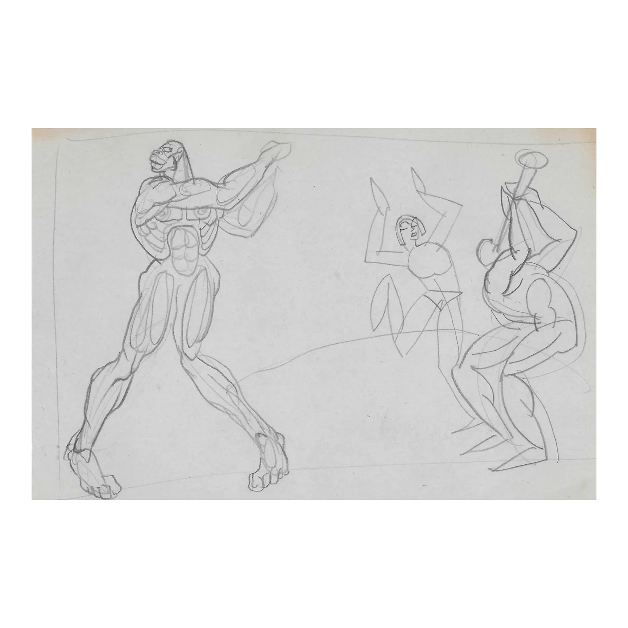 1920s Henry Keller Jazz Nude Drawing | Chairish