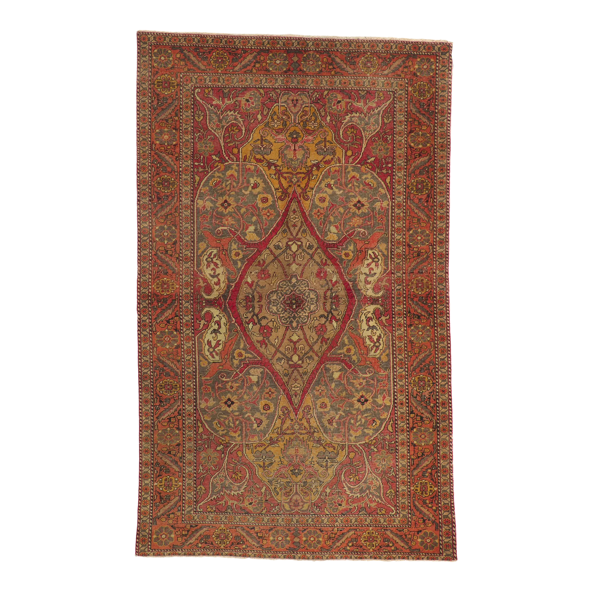 Mid 20th Century Vintage Turkish Sivas Rug - 04'04 X 07'07 | Chairish
