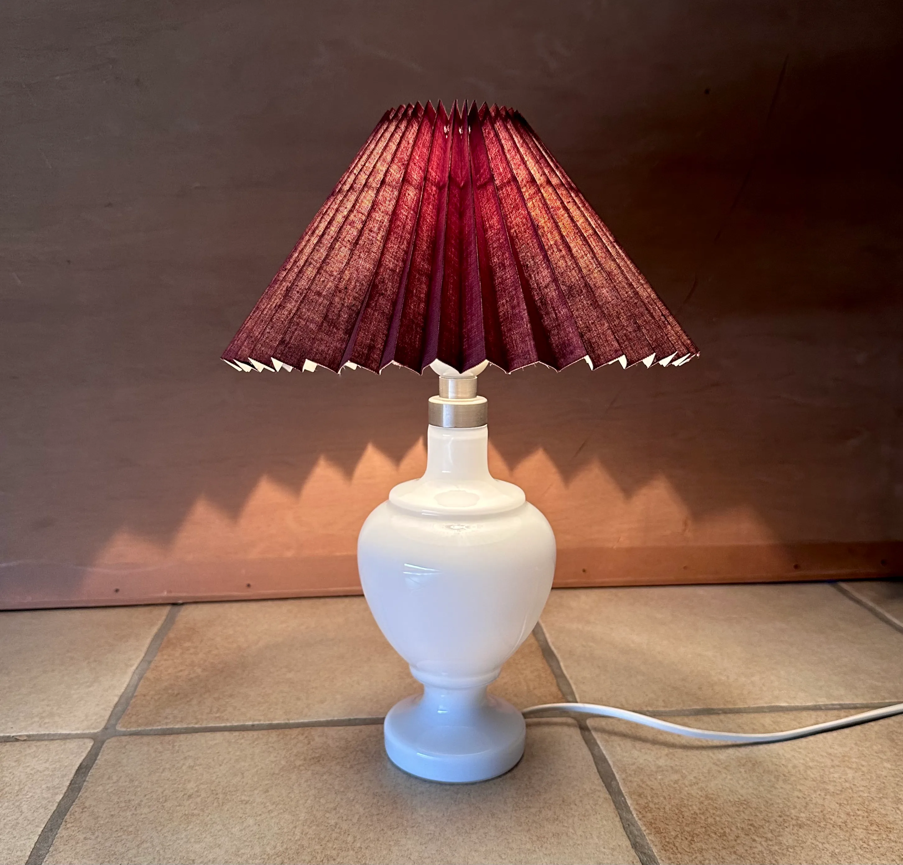 Vintage Glass Vase Lamp ランプ 照明 / 北欧 ペリアン Model Roma Opaline Glass Table Lamp by Anne Grethe Von Halling