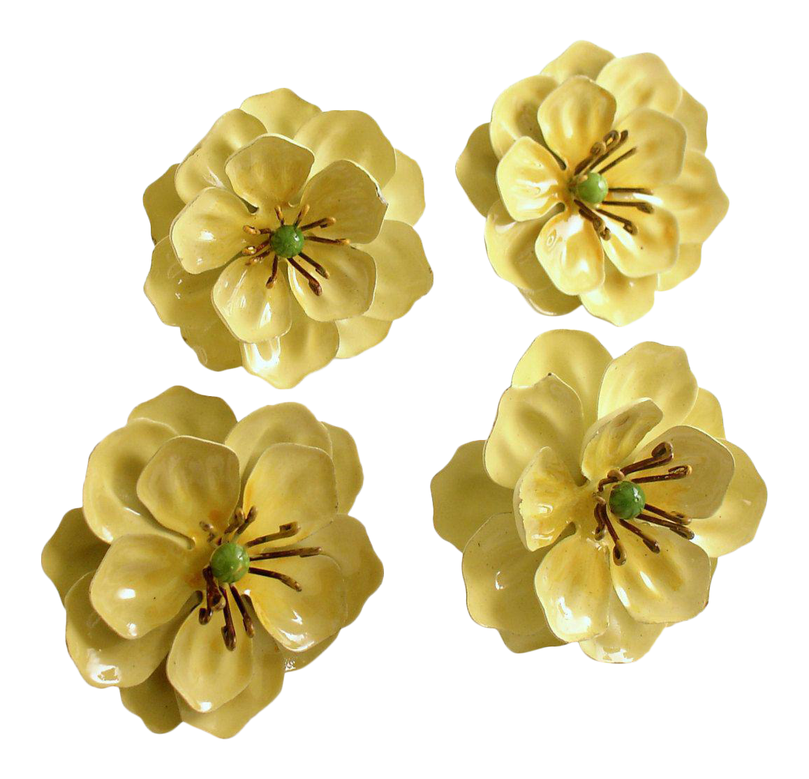 Vintage Flower Tole Napkin Rings Set Of 4 Chairish