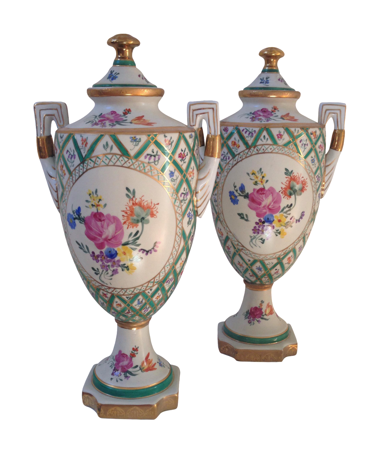 Floral Porcelain Urns A Pair Chairish