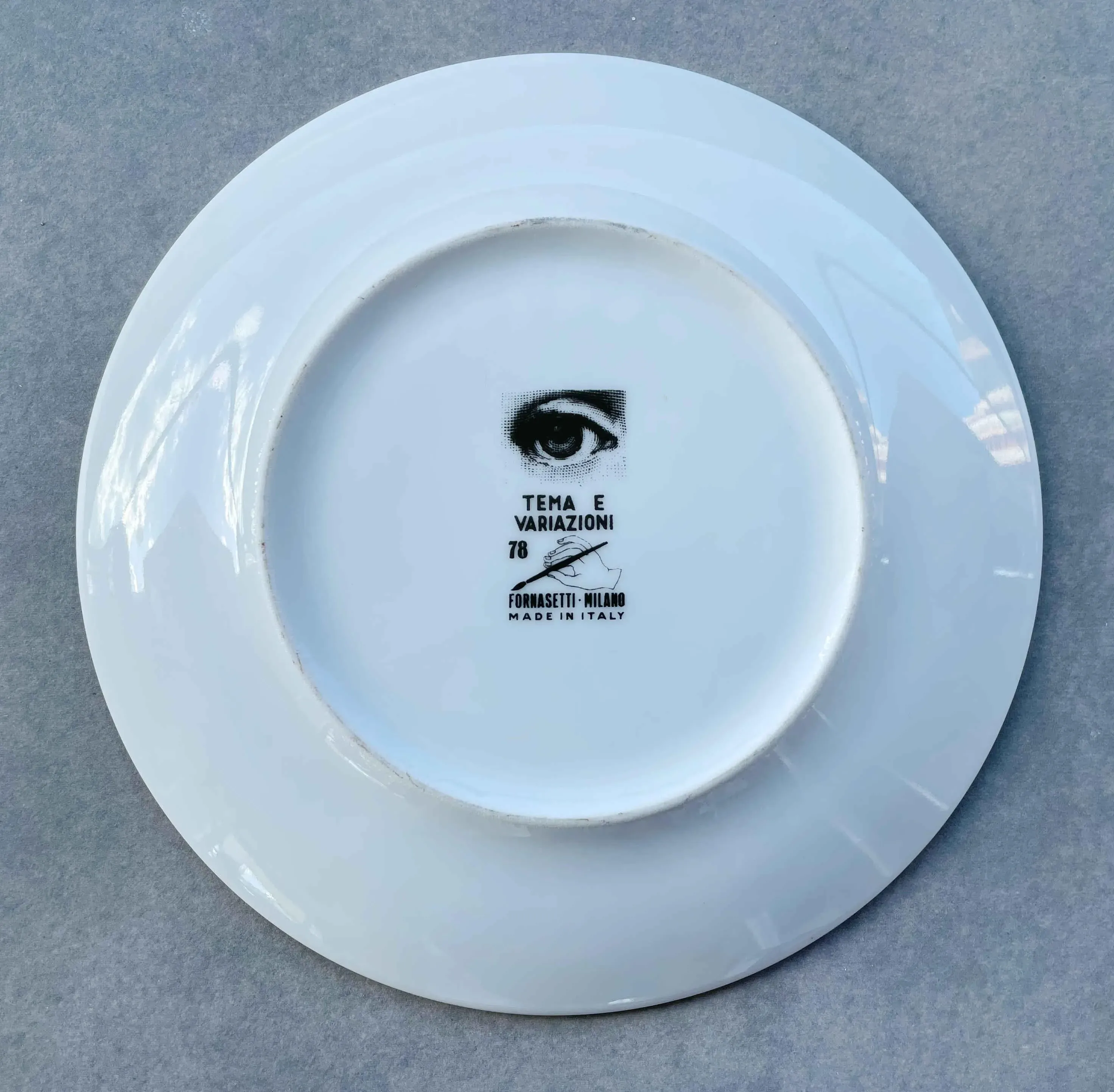 Mid 20th Piero Fornasetti Tema E Variazioni Porcelain Plate