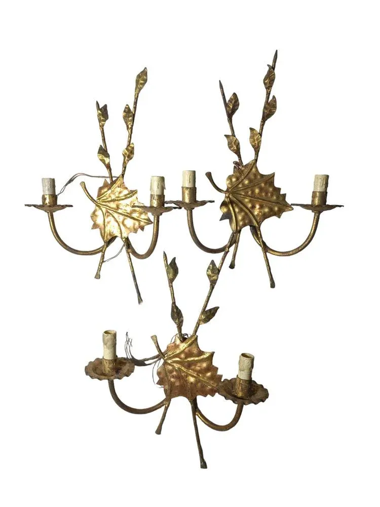 Regency Wall Lights, 1950s, Set of 3