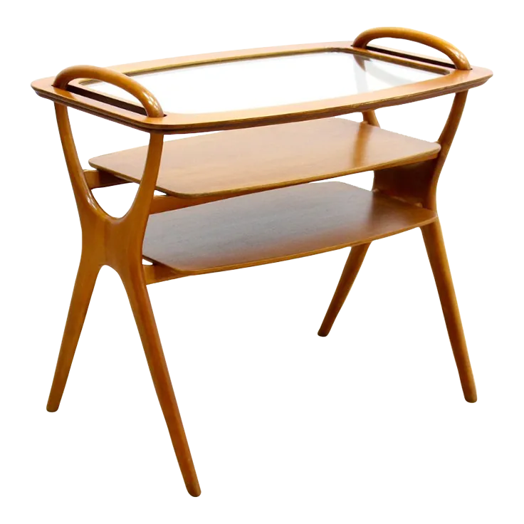 1950s Mid Century Side Table Serving Tray by Hans Olsen | Chairish