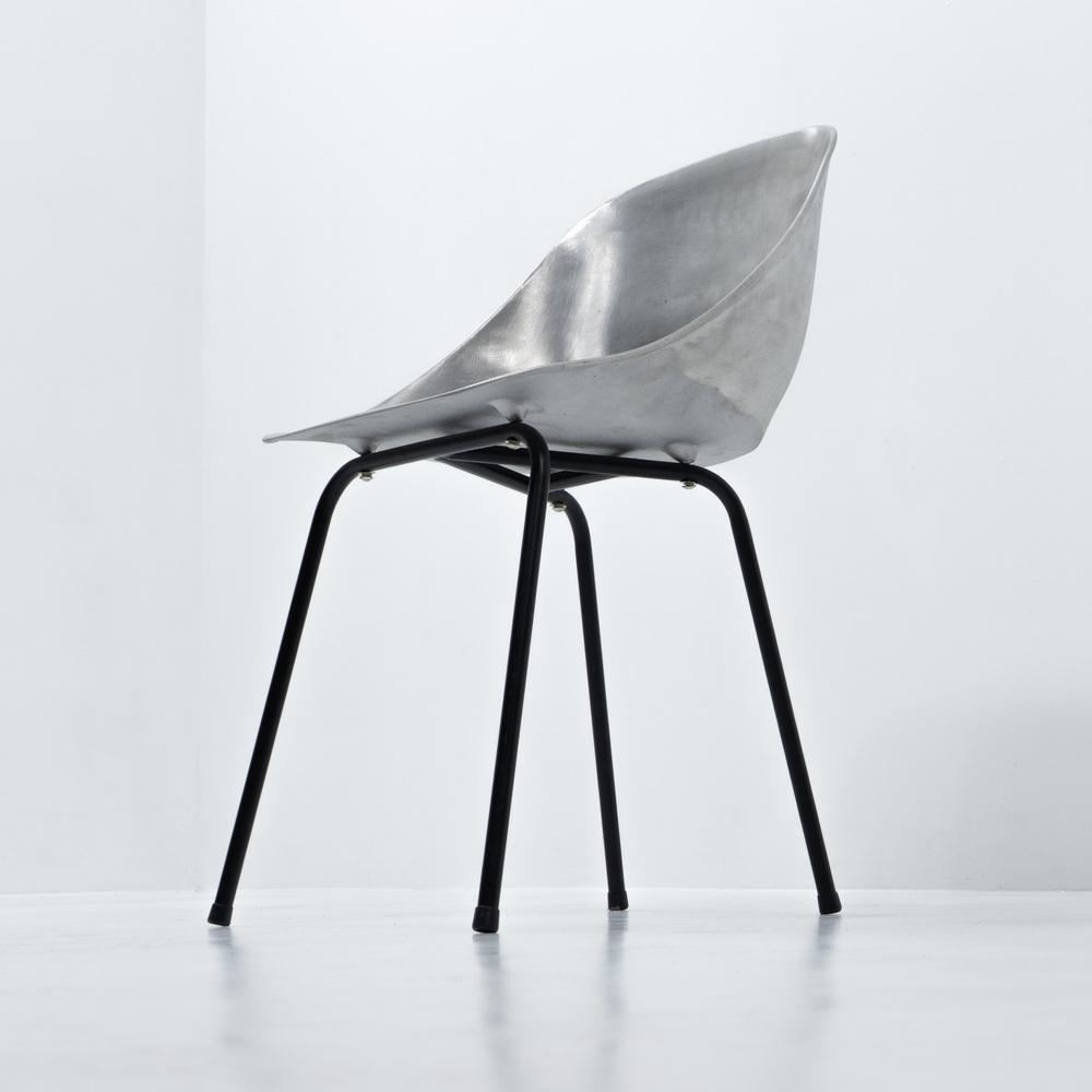 椅子 Pierre Guariche Tonneau chair Steiner Aluminum Tonneau Chair by Pierre Guariche for Steiner, 1950s