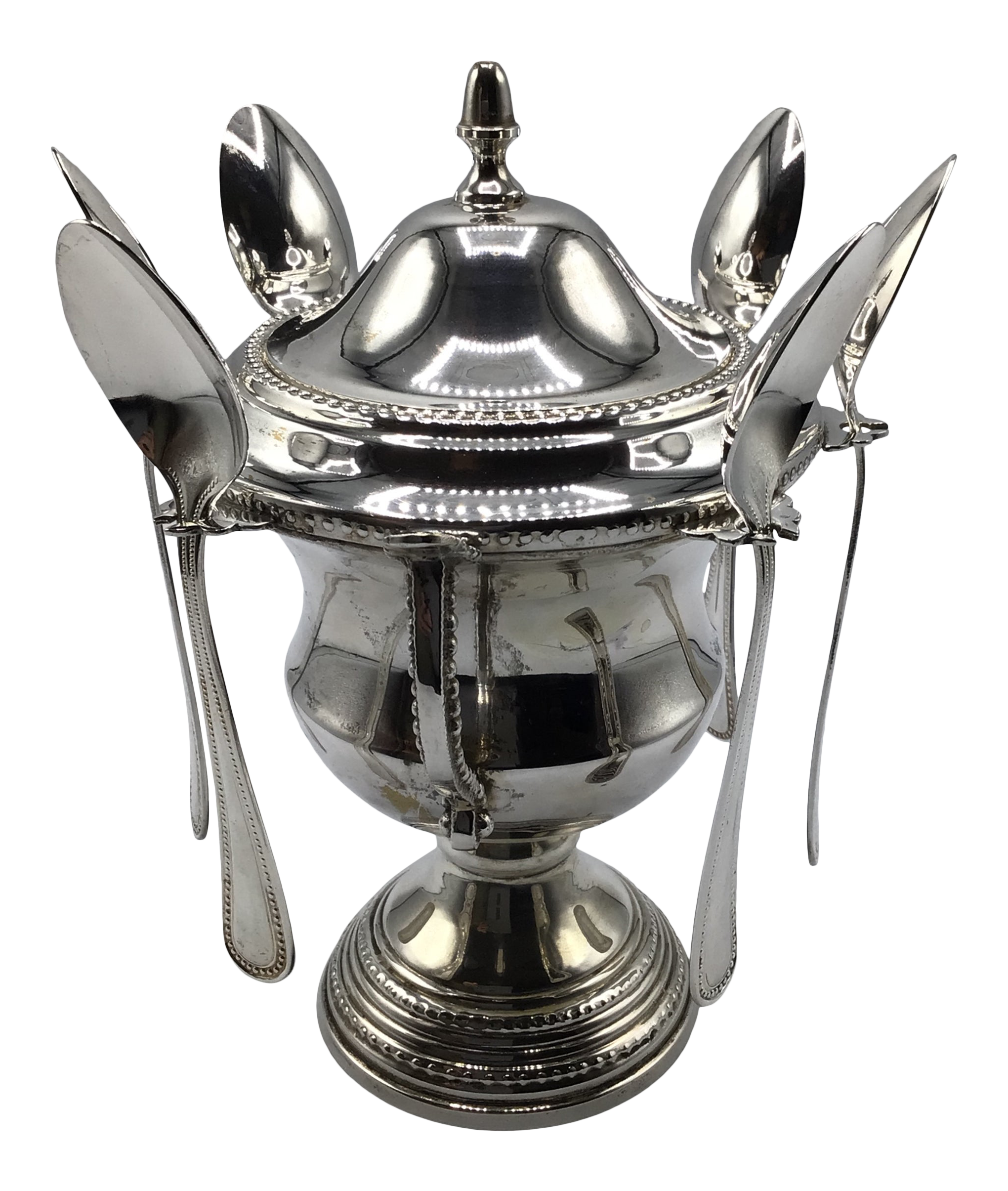 Vintage Silver Plated Sugar Bowl and 6 Spoons Chairish