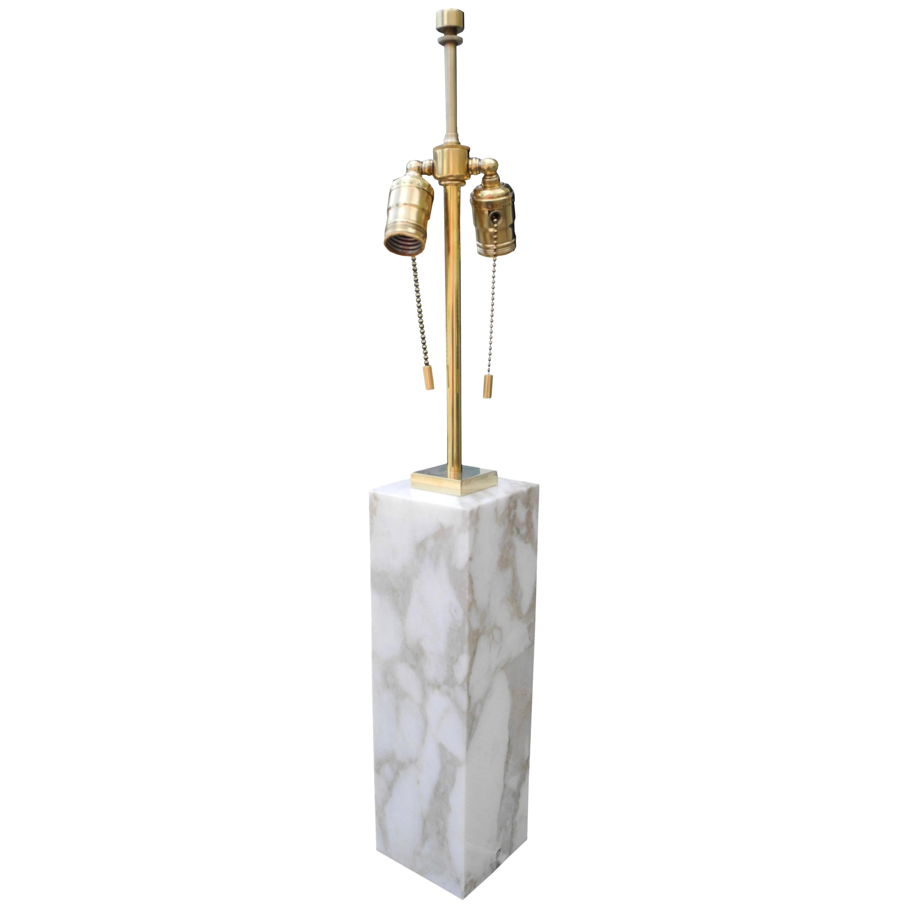 20th Century Modern Brass and Marble Table Lamp by Th RobsjohnGibbings